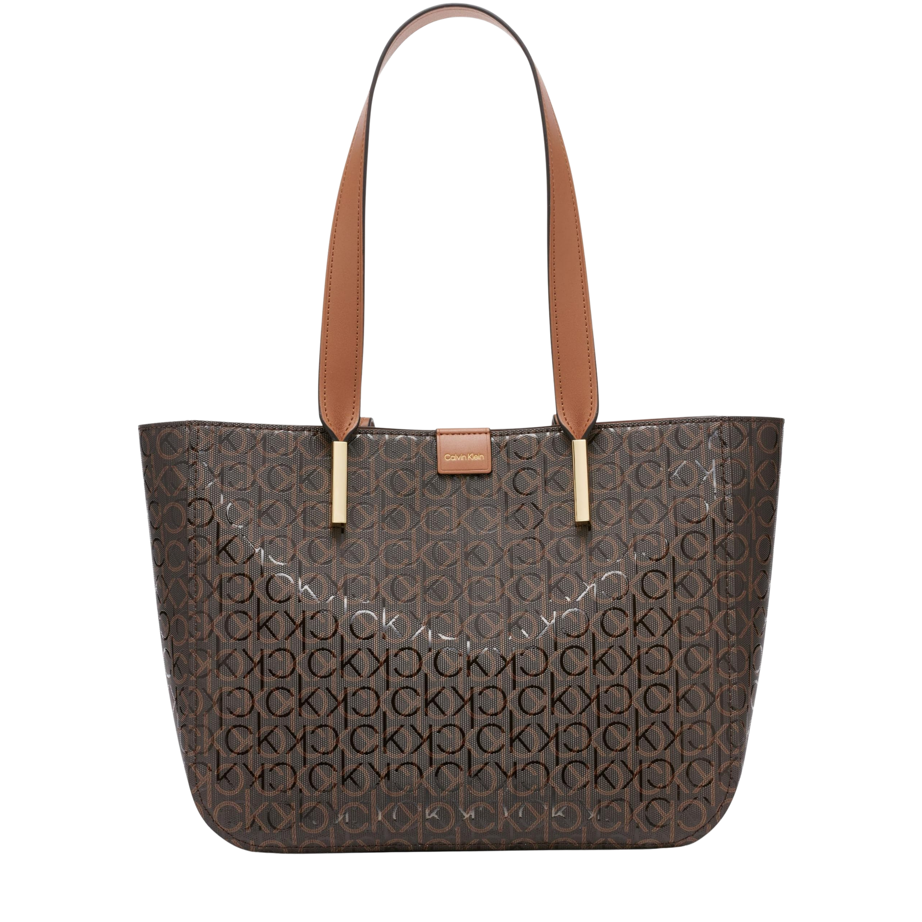 Calvin Klein Women Audrey East West Tote Bag - Brown Khaki Caramel