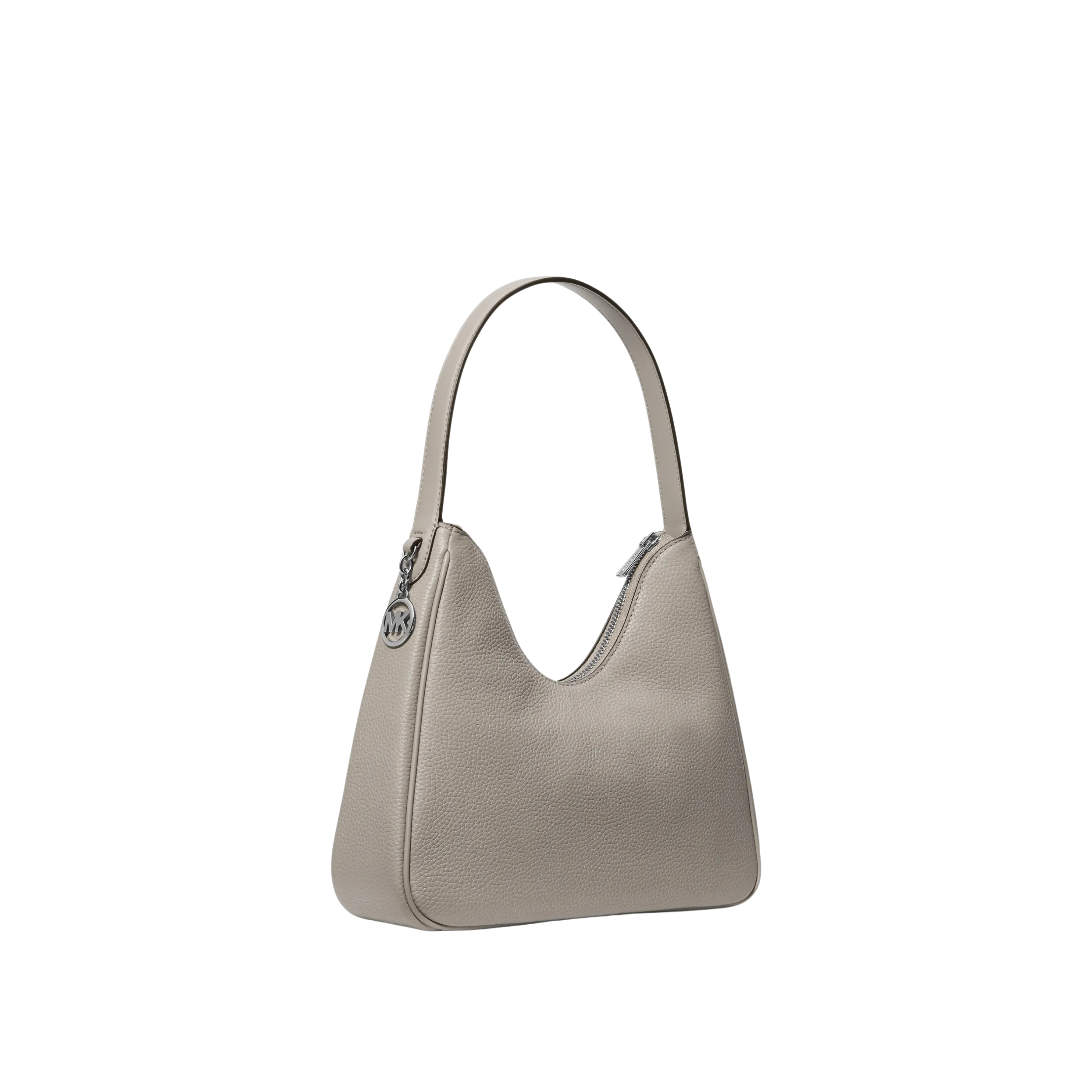 Michael Kors Women Nayla Small Pebbled Leather Hobo Shoulder Bag - Pearl Grey Silver