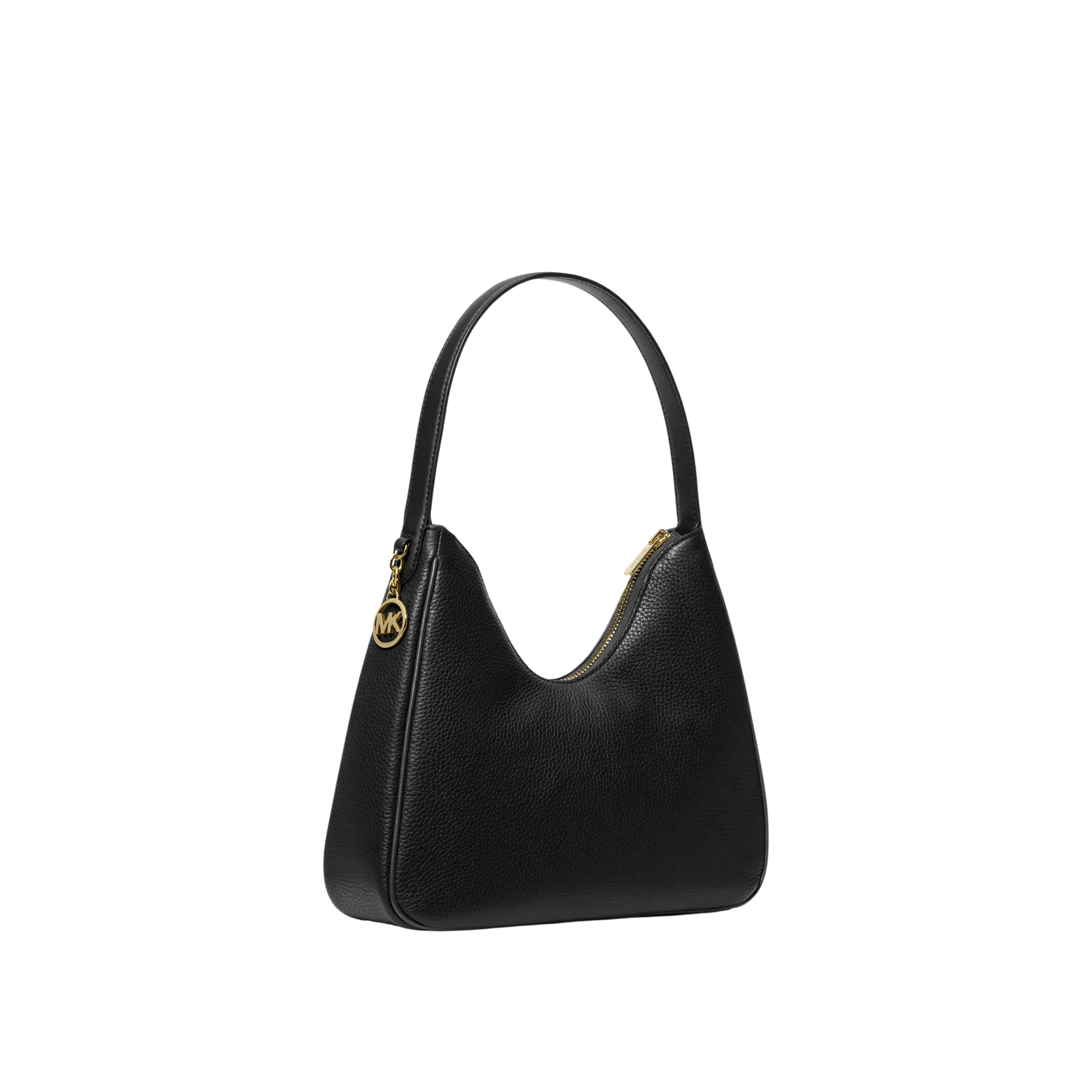 Michael Kors Women Nayla Small Pebbled Leather Hobo Shoulder Bag - Black