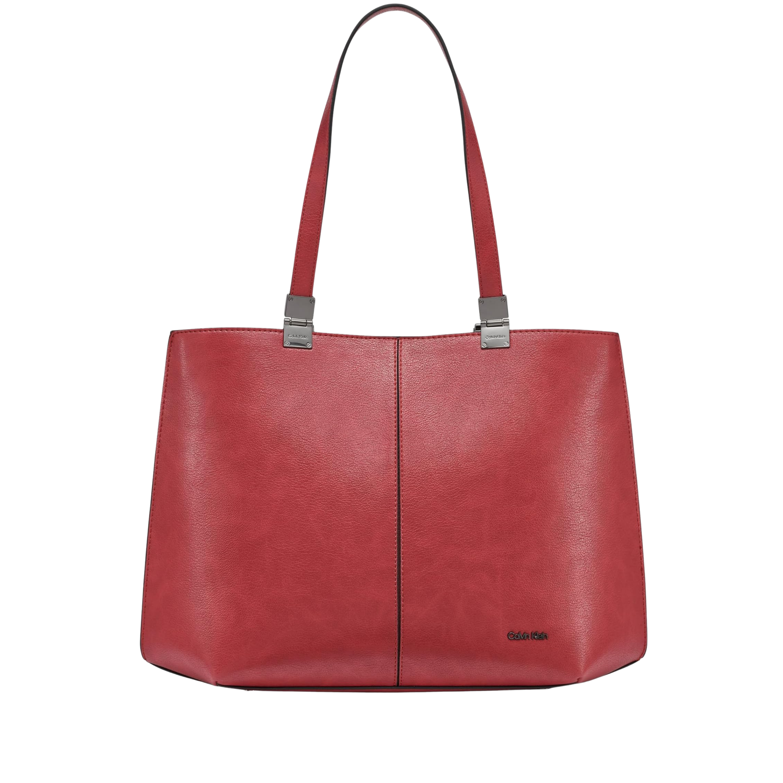 Calvin Klein Women Granite Geometric Vegan Leather Tote Bag - Cranberry