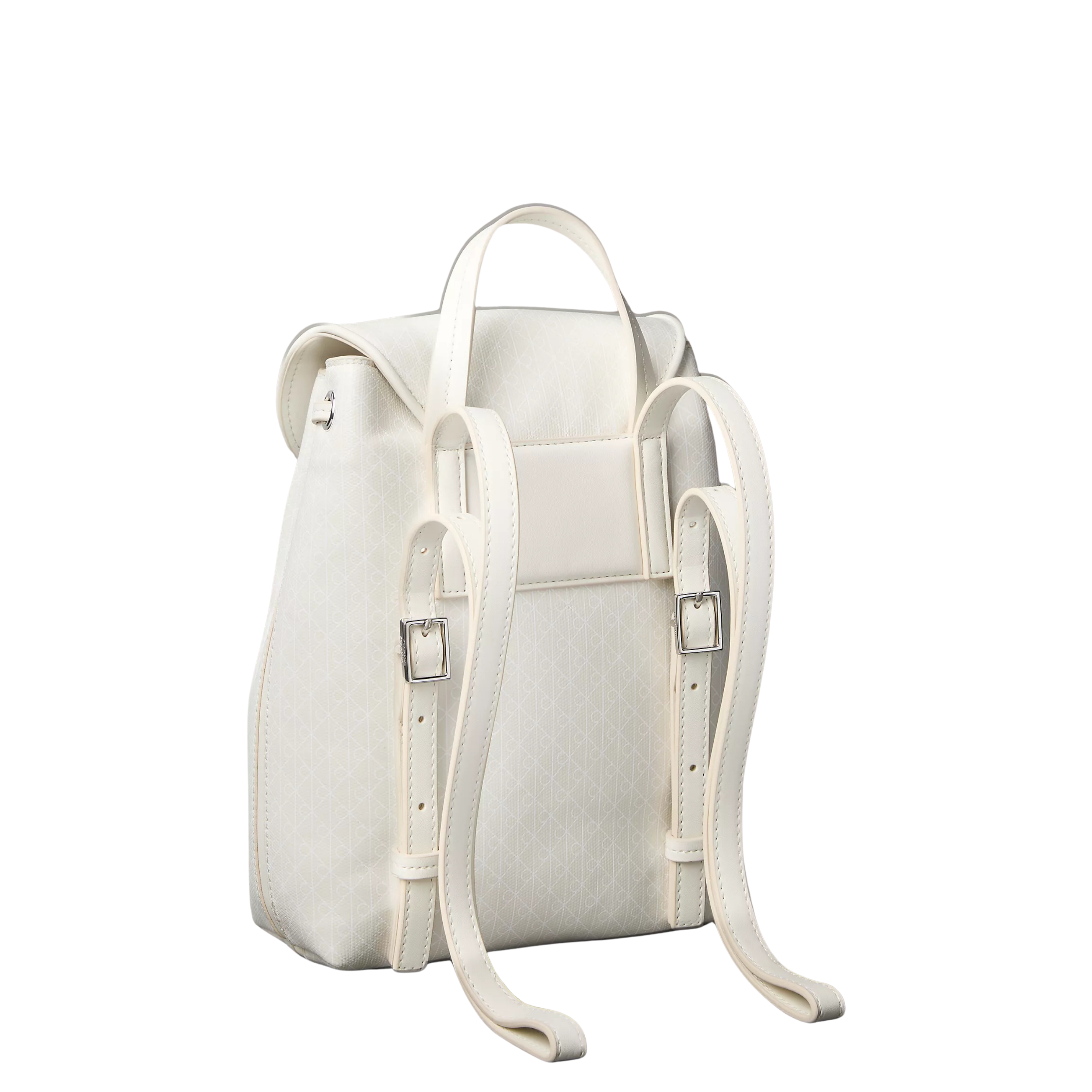 Calvin Klein Women Allover Emblem Logo Backpack - Lily White Aop