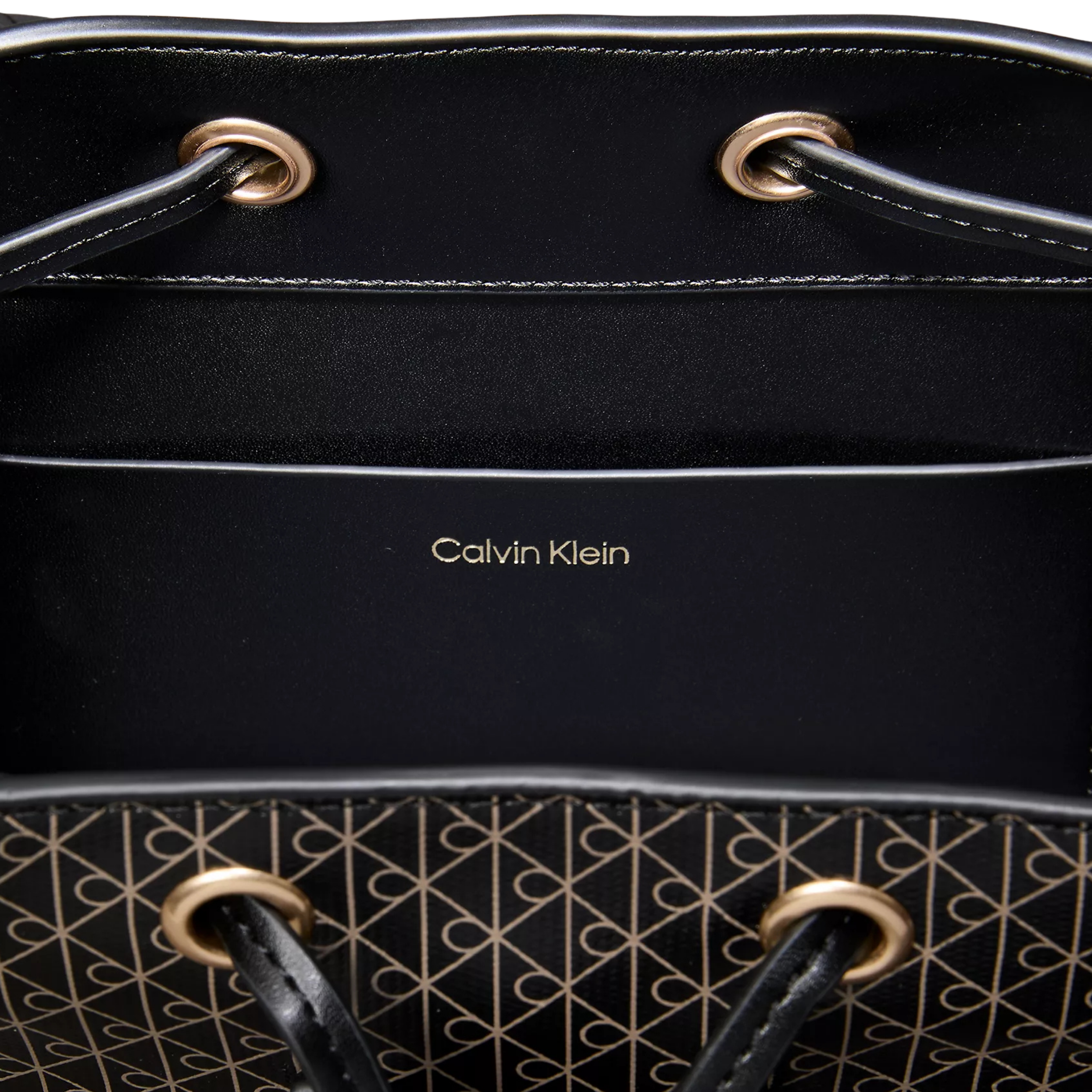 Calvin Klein Women Allover Emblem Logo Backpack - Black Aop