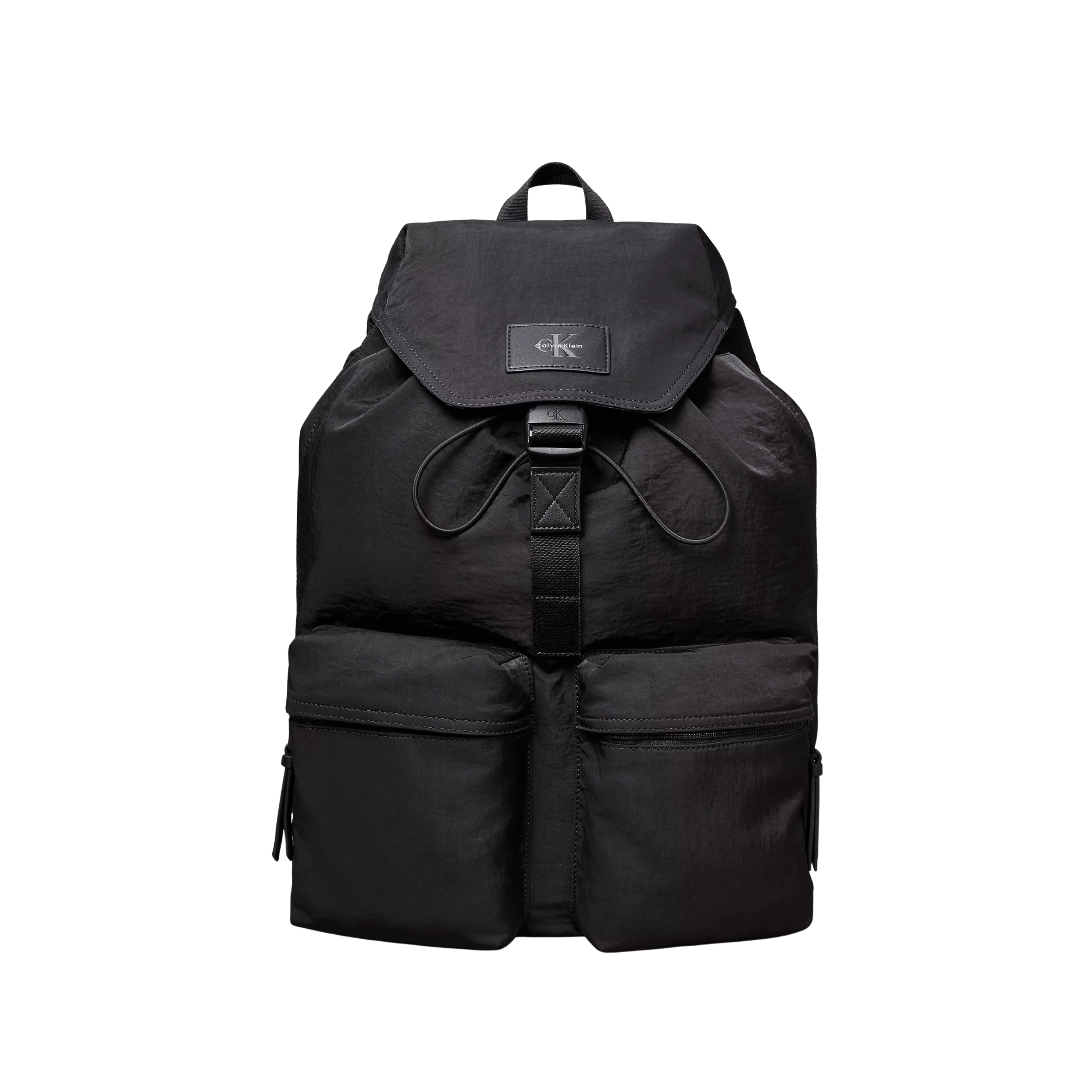 Calvin Klein Men Nylon Top Flap Backpack - Black