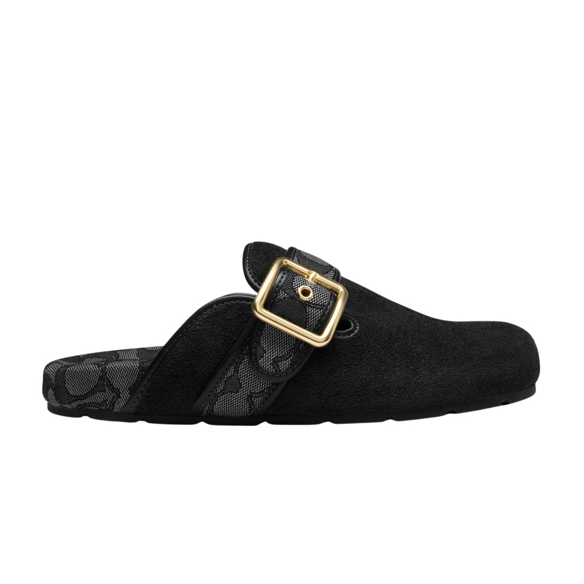 Coach Women's Archival Buckle Clog - Suede Black