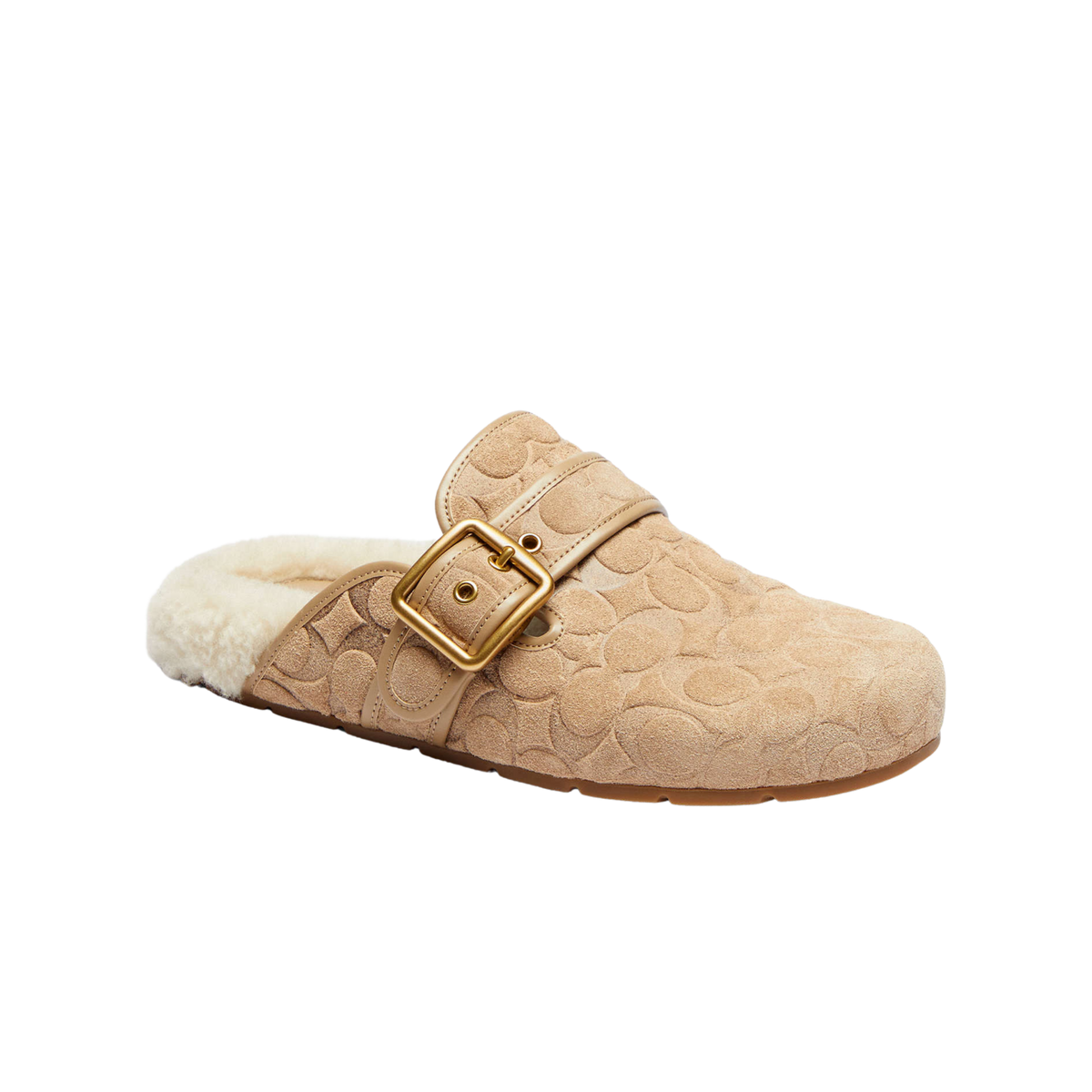 Coach Women's Archival Buckle Clog Shearling - Soft Beige