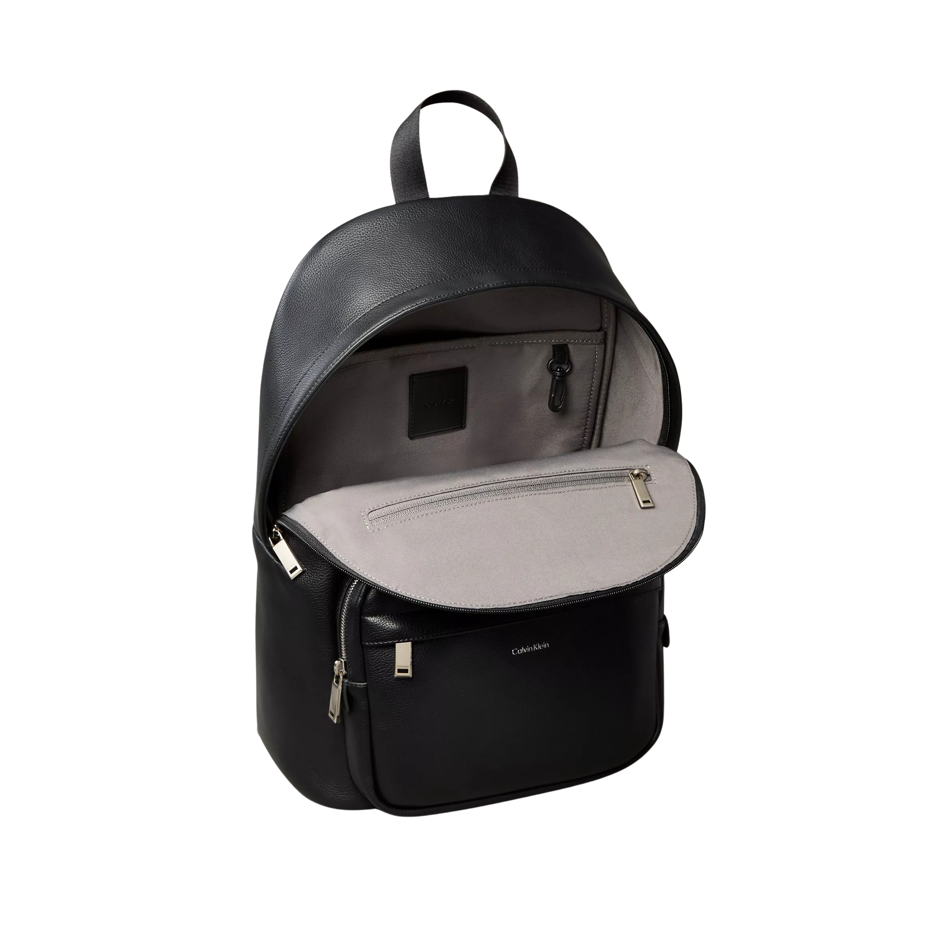 Calvin Klein Men Raised Logo Round Backpack - Black