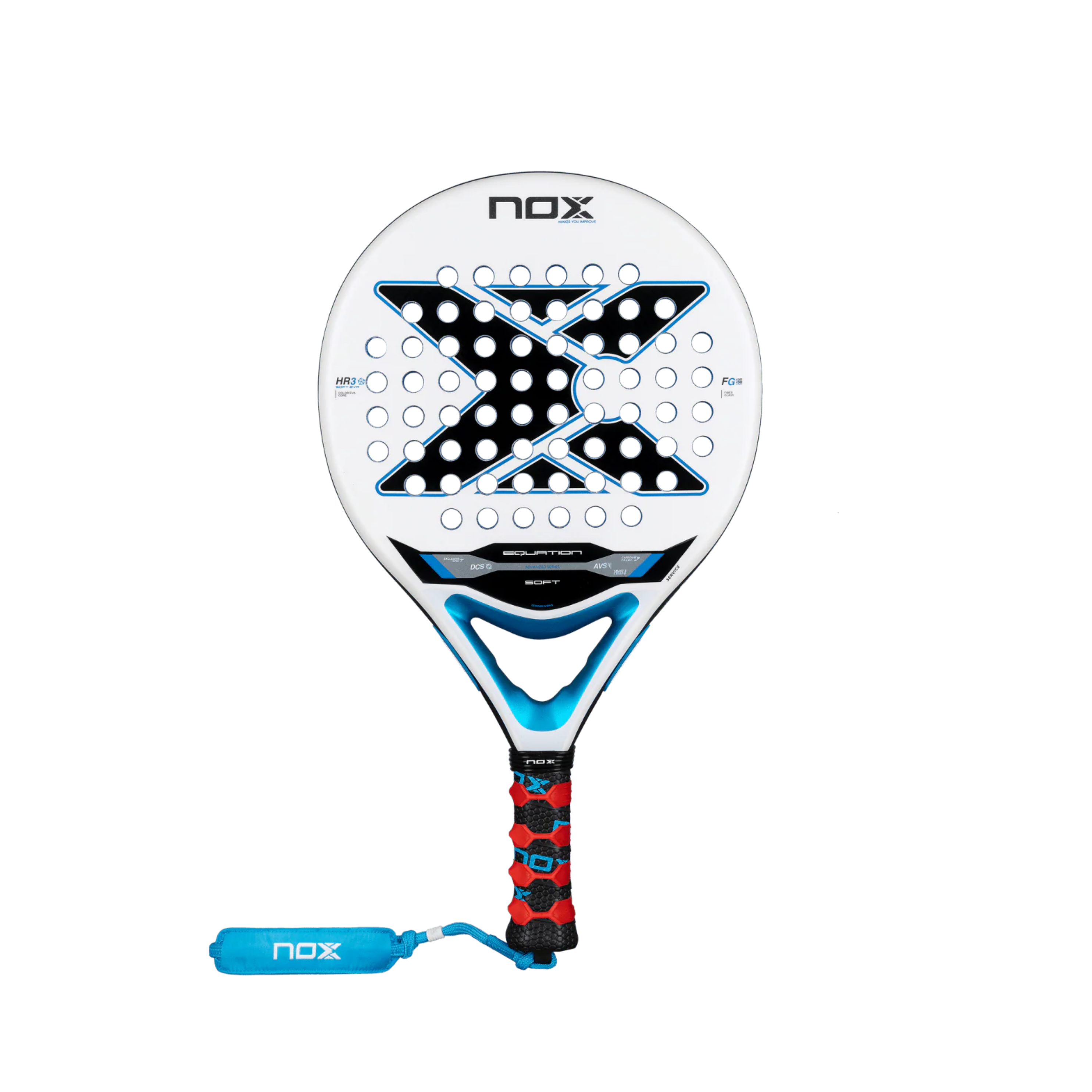 Nox Equation Soft Advanced 2026 Padel Racket - White Blue