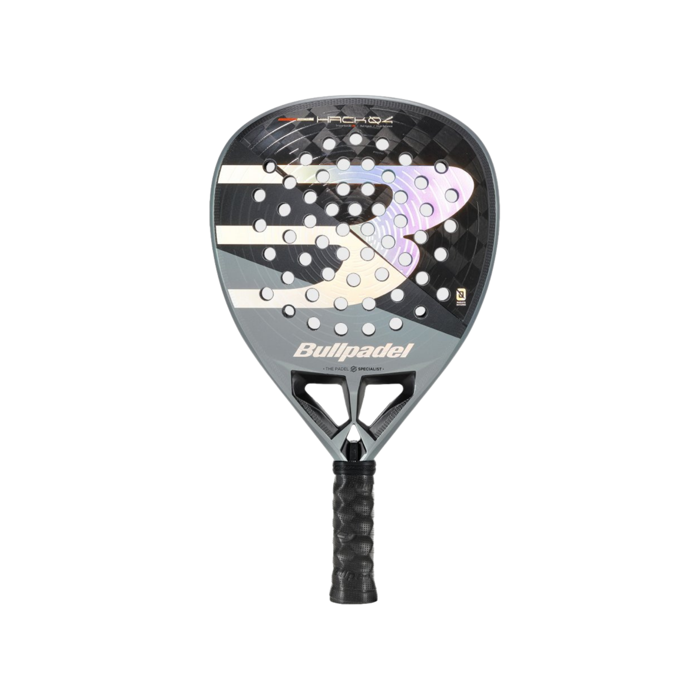 Bullpadel Hack 04 2026 Padel Racket - Silver Black
