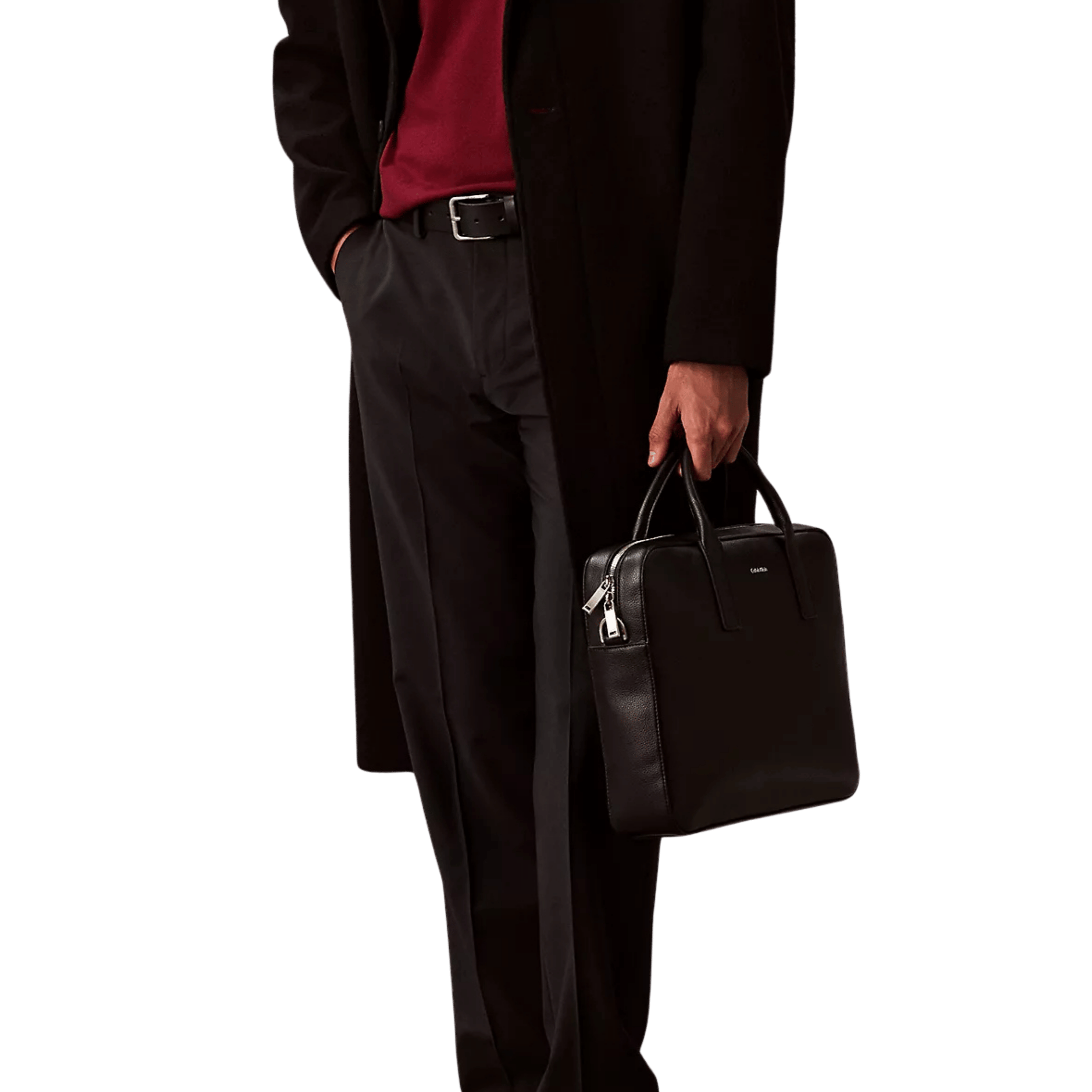 Calvin Klein Men Raised Logo Commuter Bag - Black