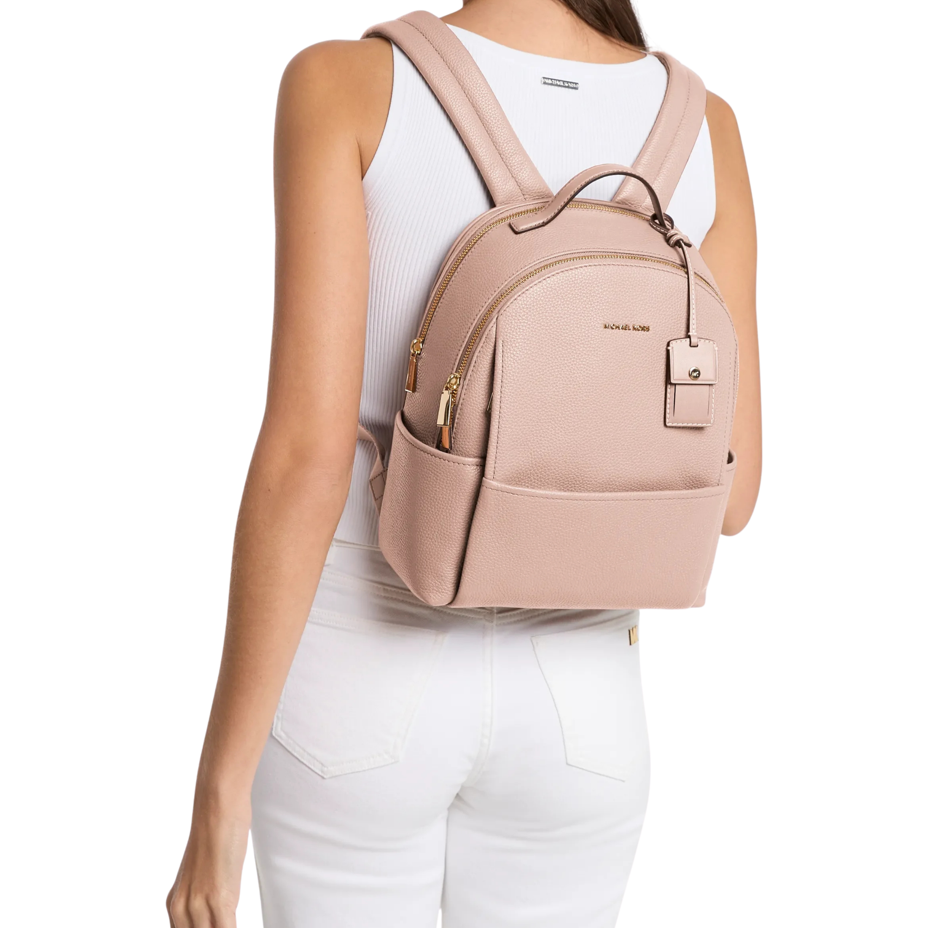 Michael Kors Women Sable Medium Pebbled Leather Backpack - Soft Pink