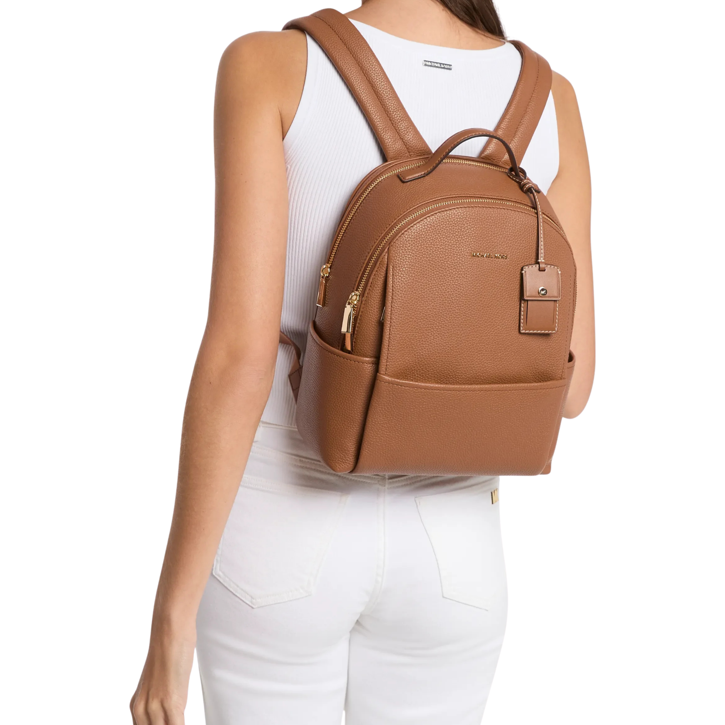 Michael Kors Women Sable Medium Pebbled Leather Backpack - Luggage