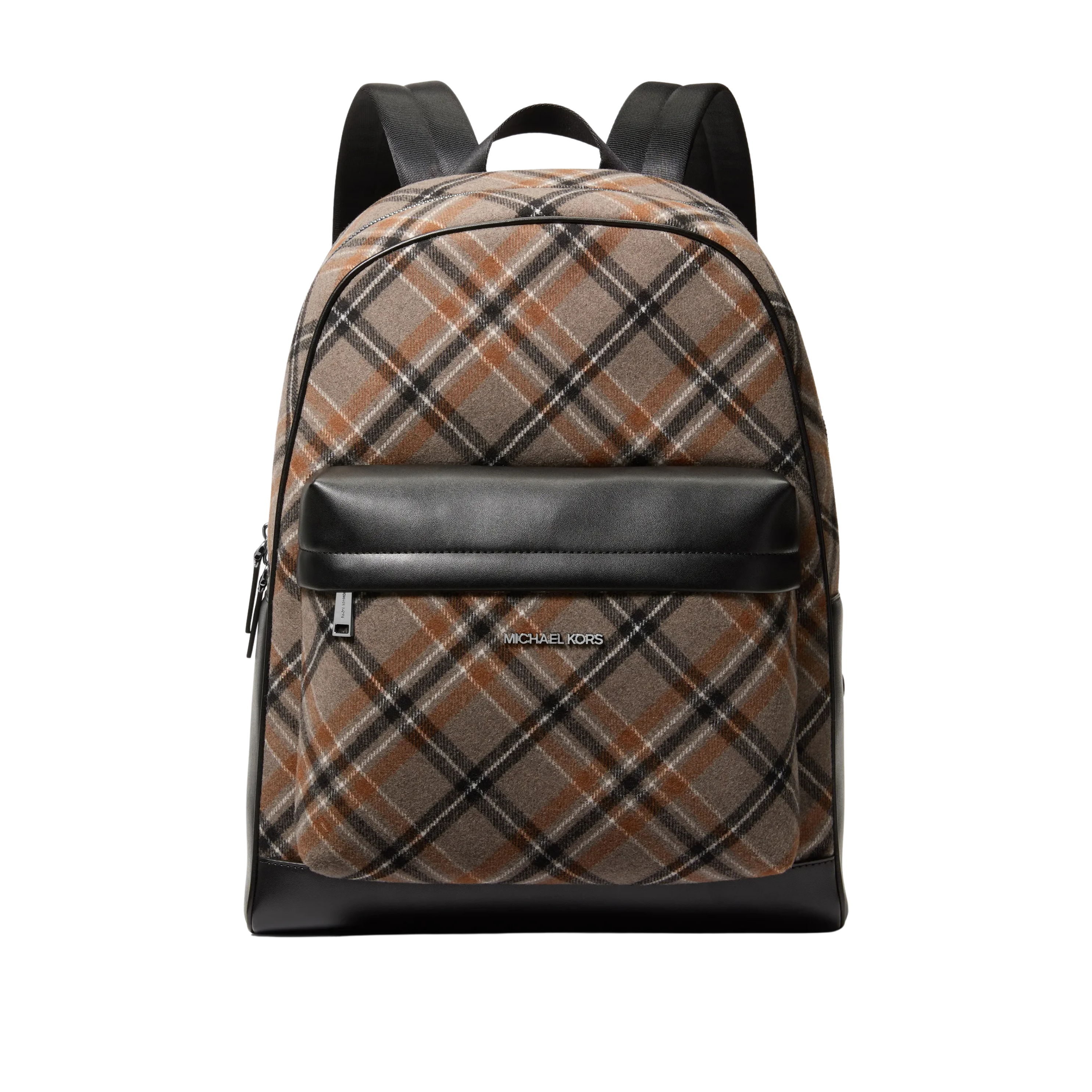 Michael Kors Men Pacey Plaid Print Wool Blend Backpack - Mushroom