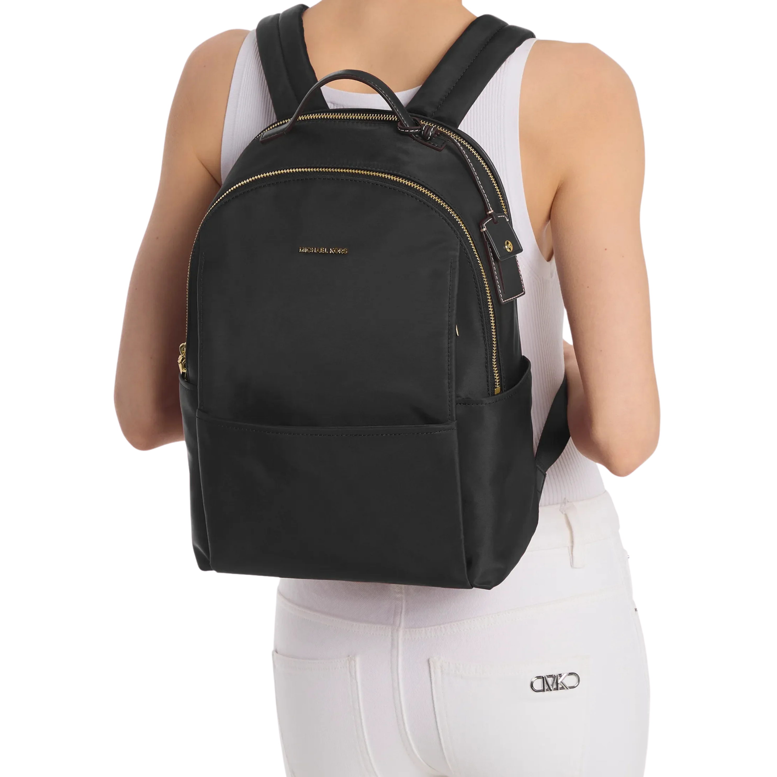 Michael Kors Women Sable Large Nylon Backpack - Black