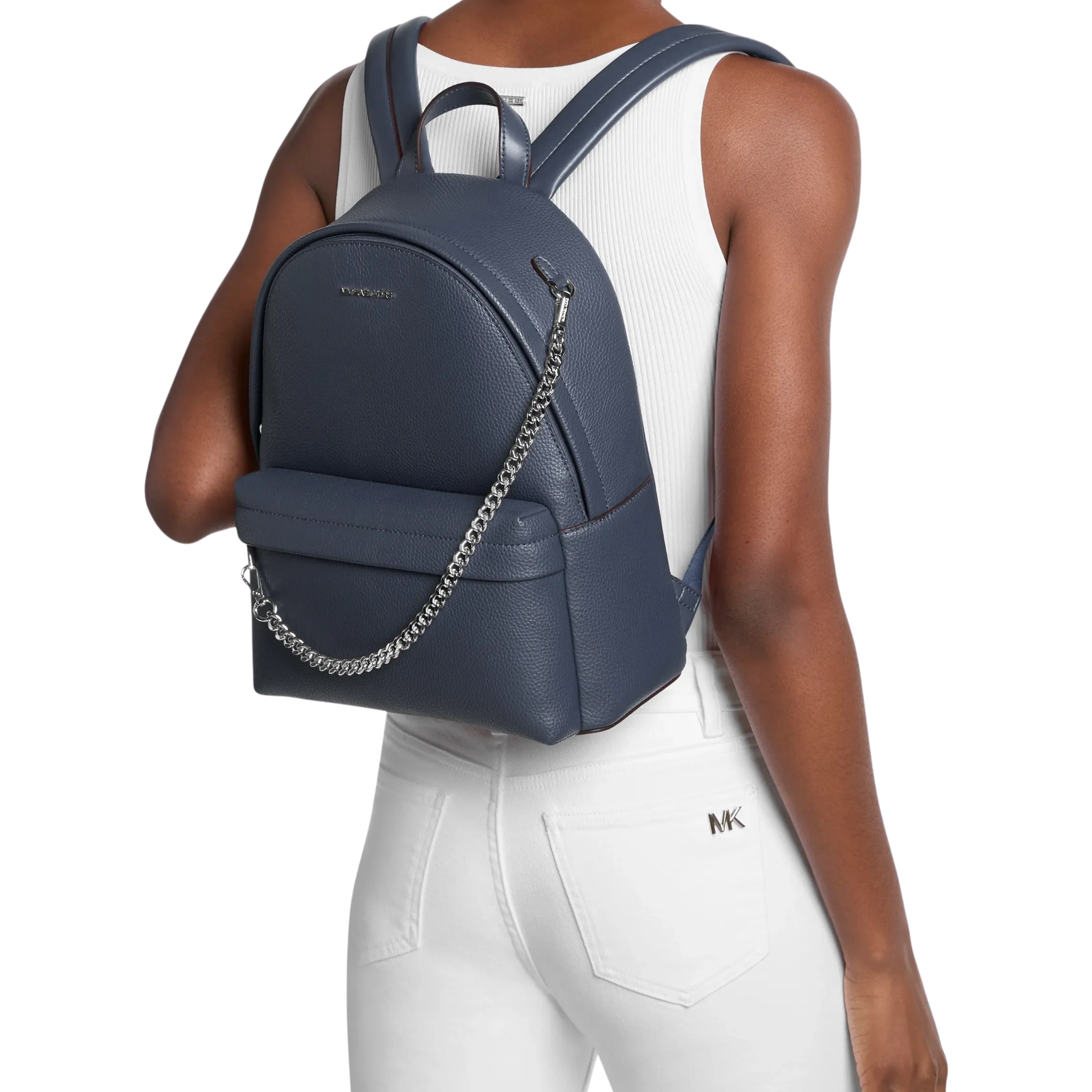 Michael Kors Women Slater Medium Backpack - Navy