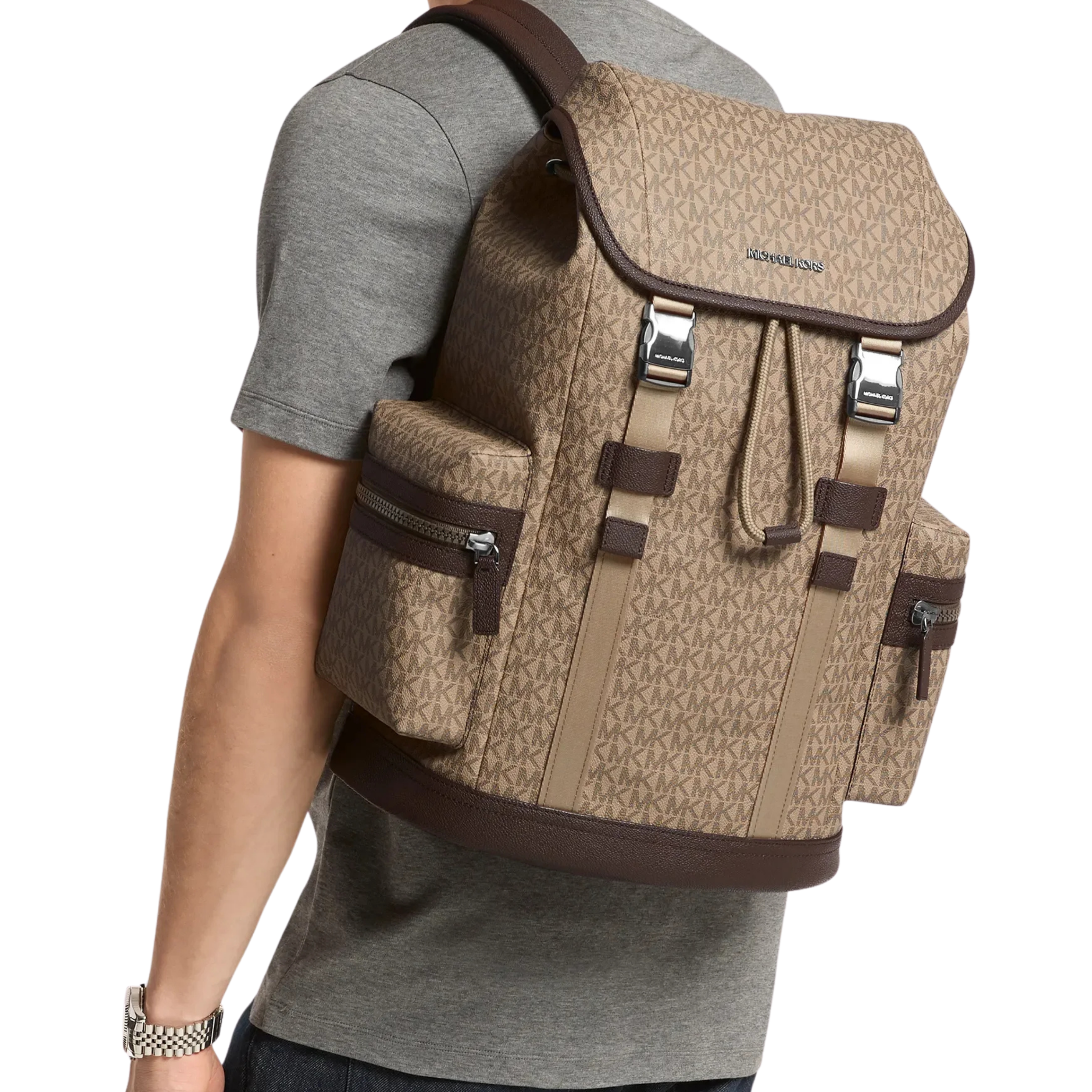 Michael Kors Men Cooper Logo Backpack - Camel