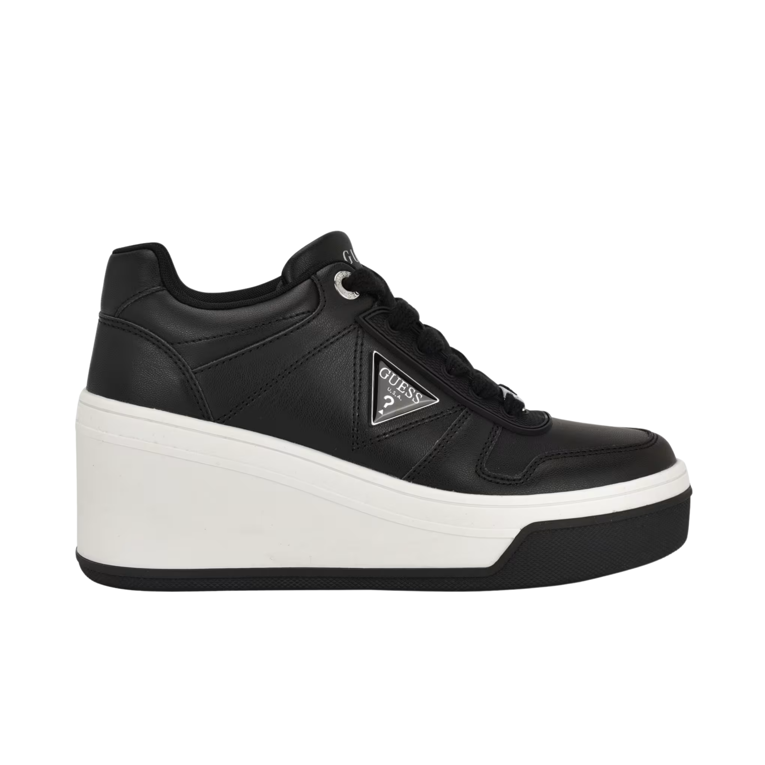 Guess Women Rozinn Lace Up Platform Wedge Sneakers - Black