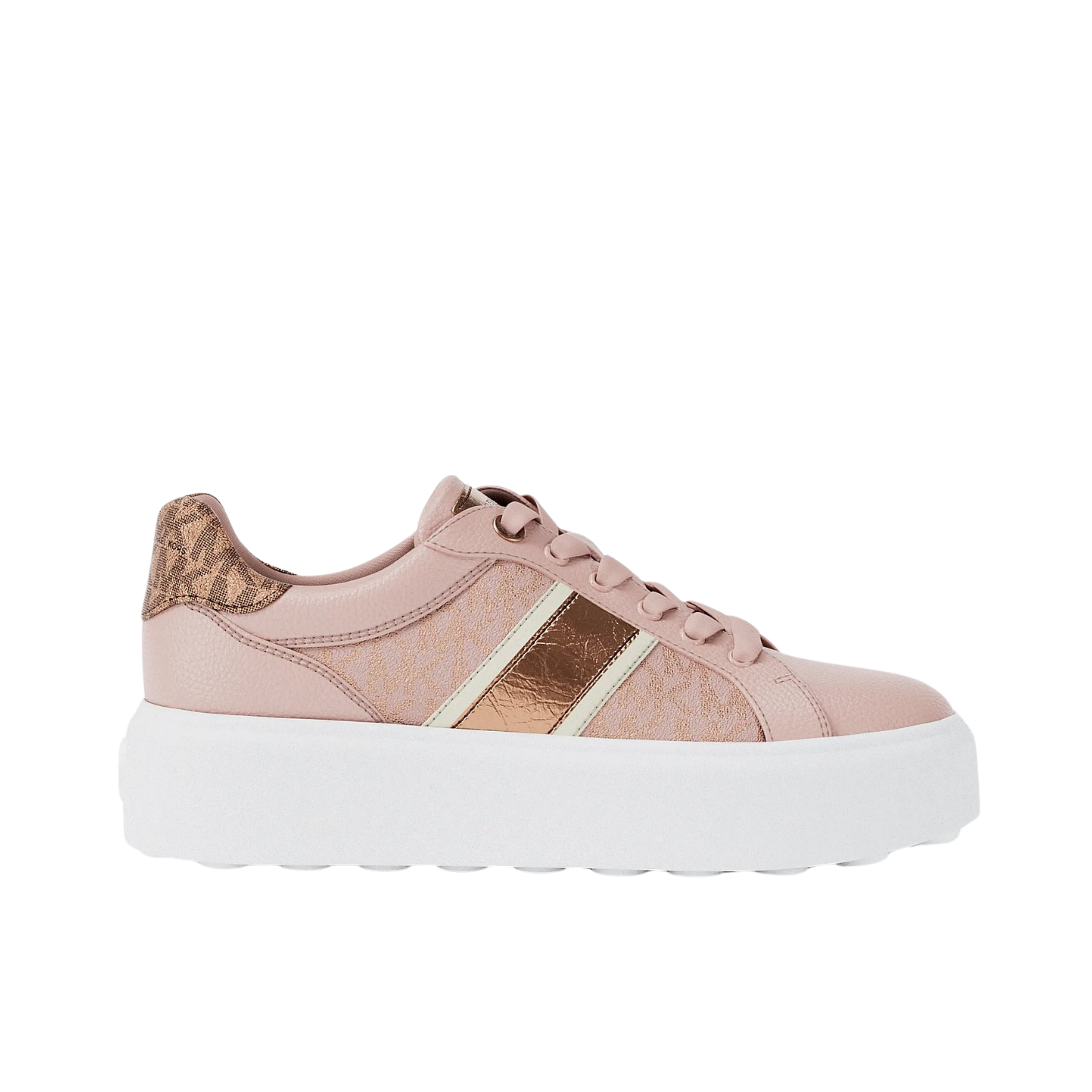 Michael Kors Women Romey Signature Logo Stripe Platform Sneaker - Powder Blush