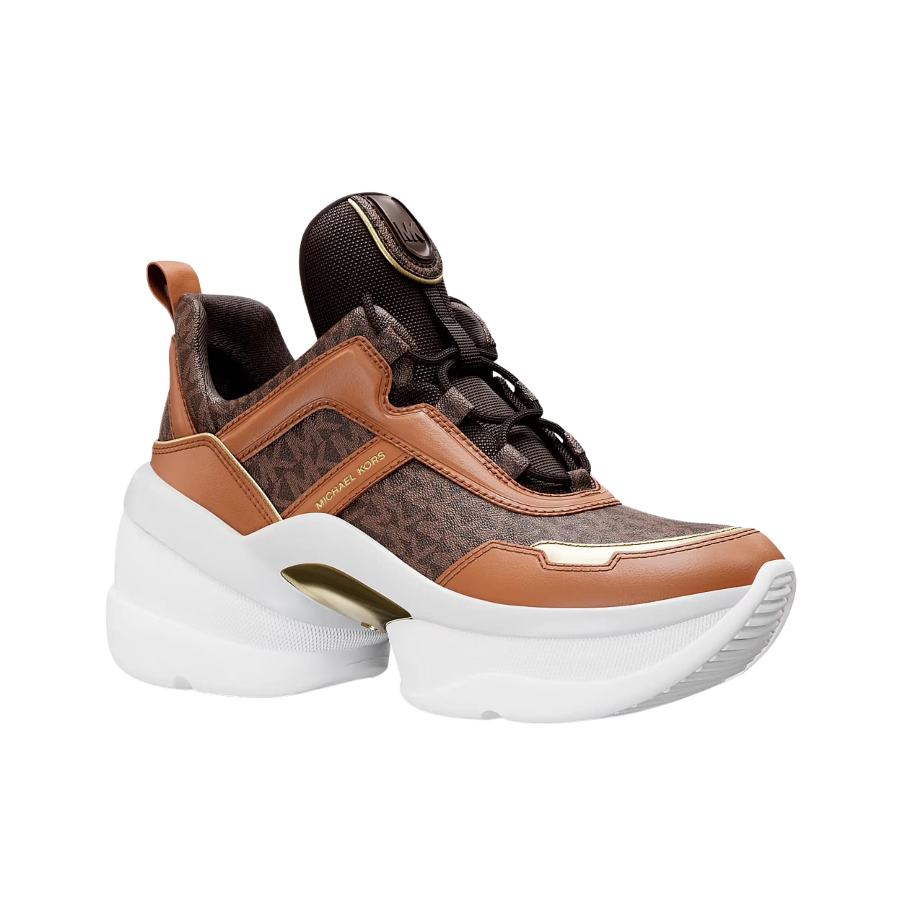 Michael Kors Women Olympia Signature Logo Trainer - Brown Multi
