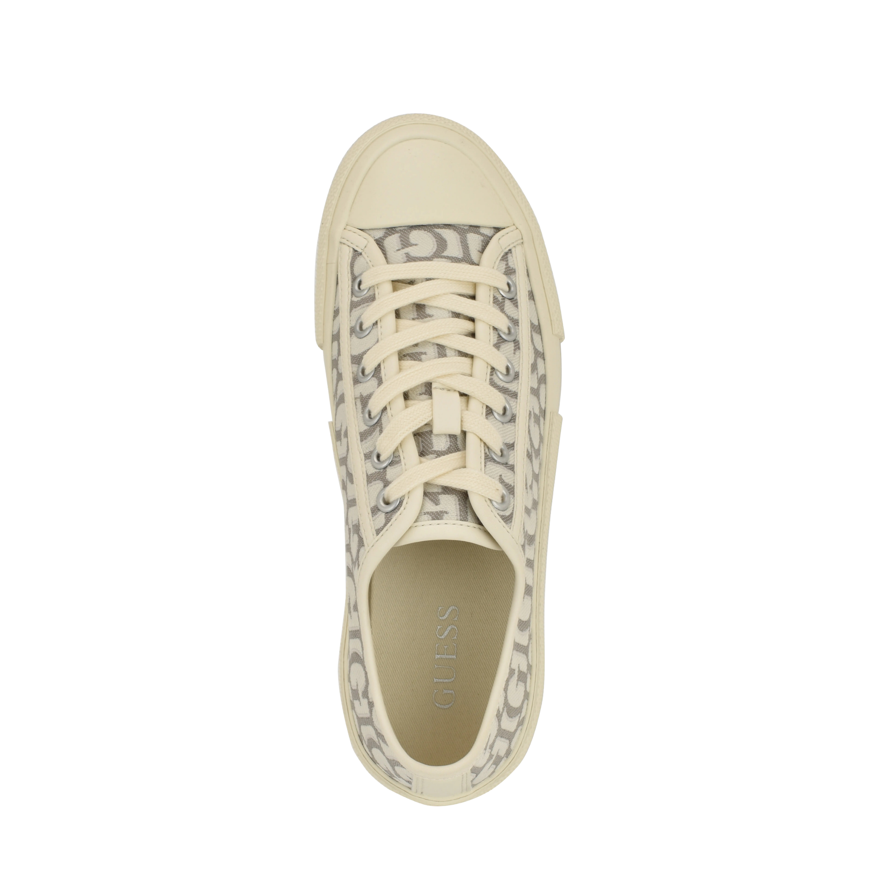 Guess Women Carey Canvas Low Top Sneakers - Medium Grey