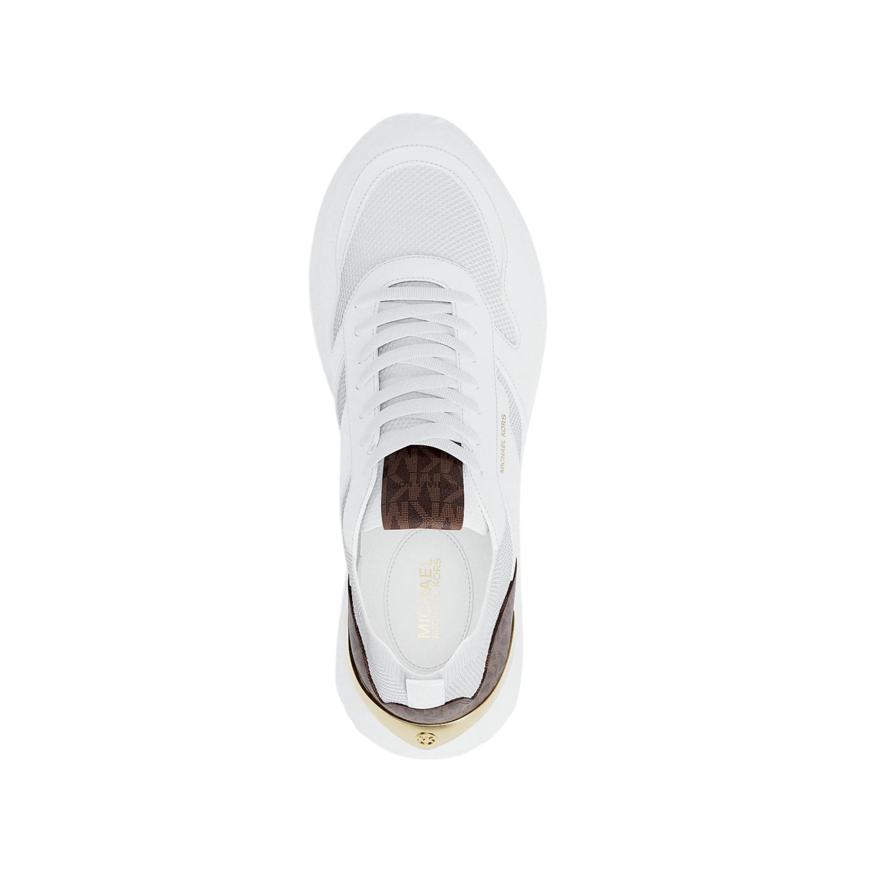 Michael Kors Women Jesse Knit and Signature Logo Trainer - OP White Brown