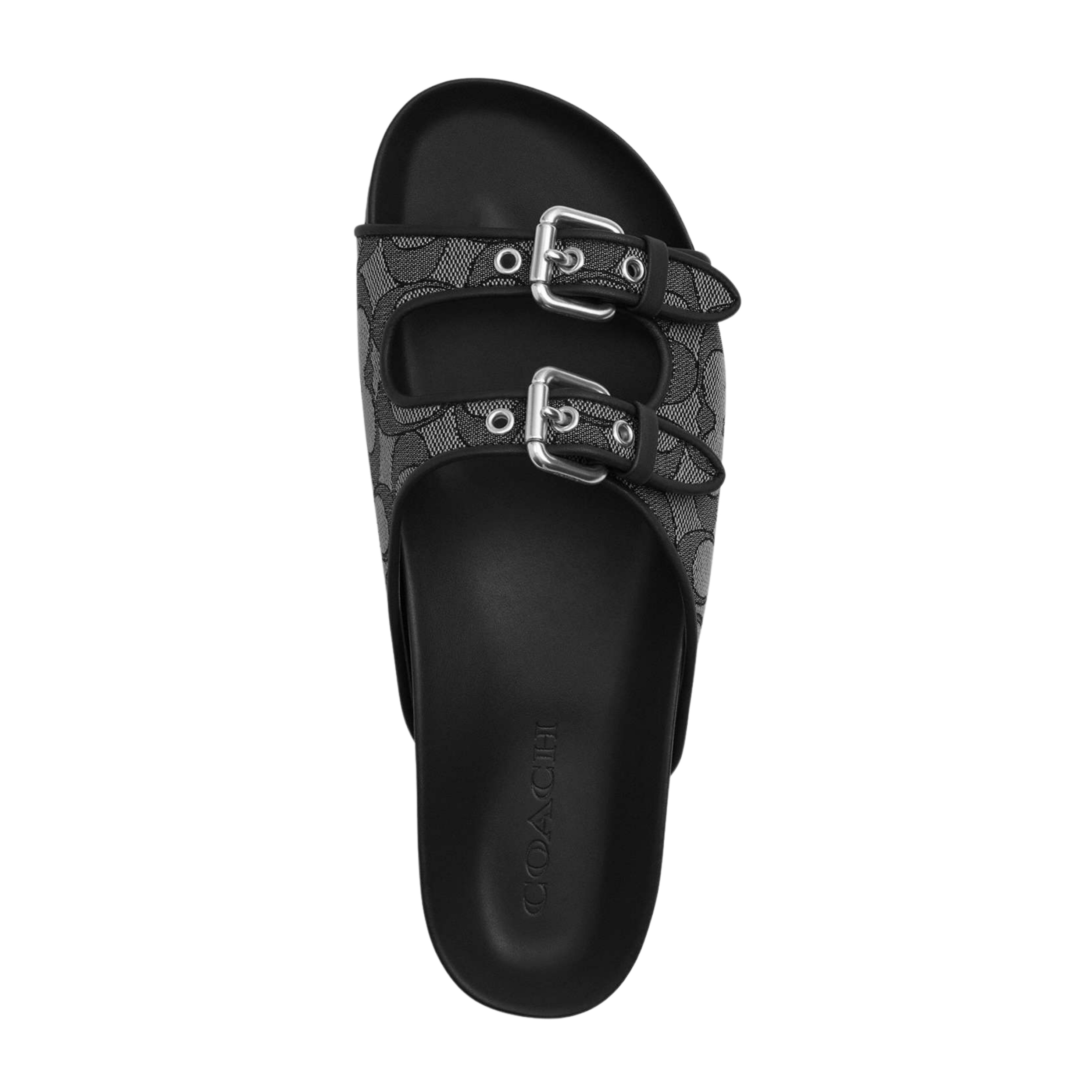 Coach Women's Two Band Buckle Sandal - Charcoal Black