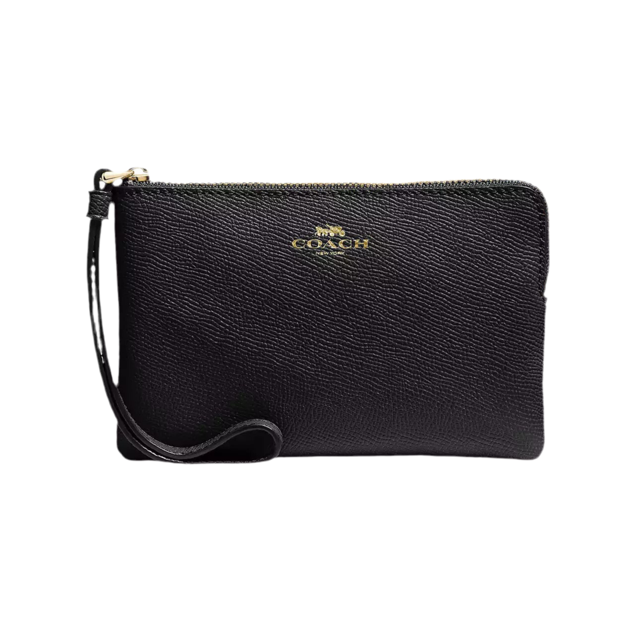 Coach Corner Zip Wristlet - Black