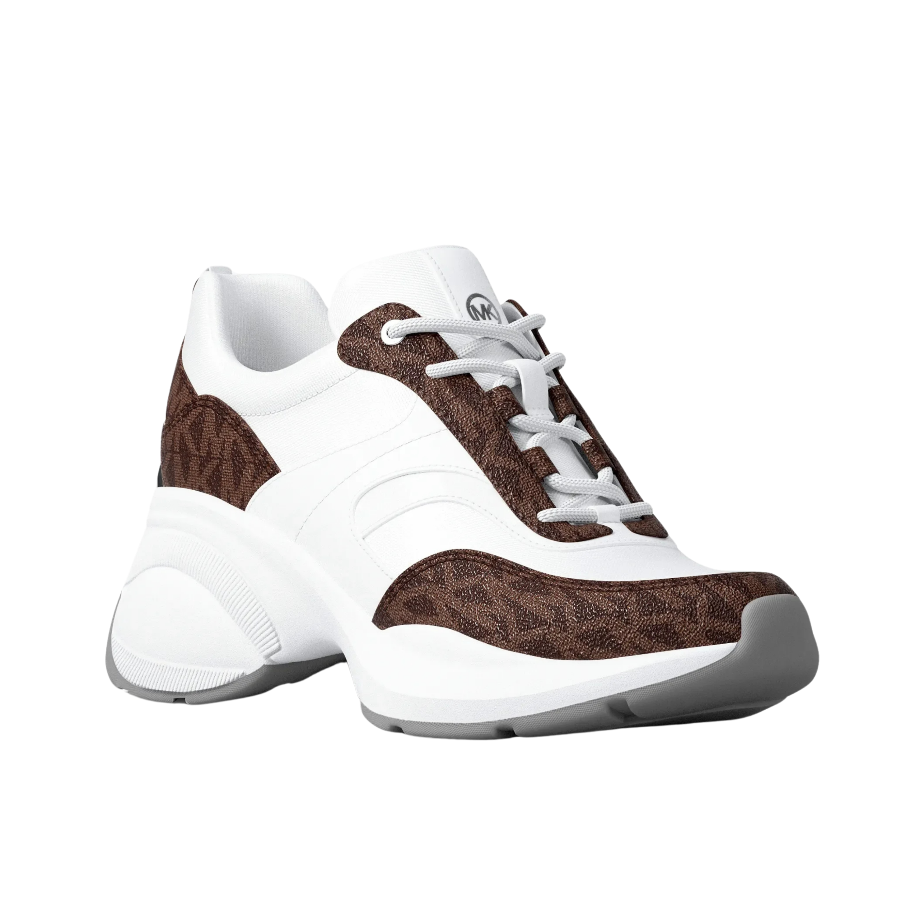 Michael Kors Women Kaia Signature Logo Trainer - White Brown