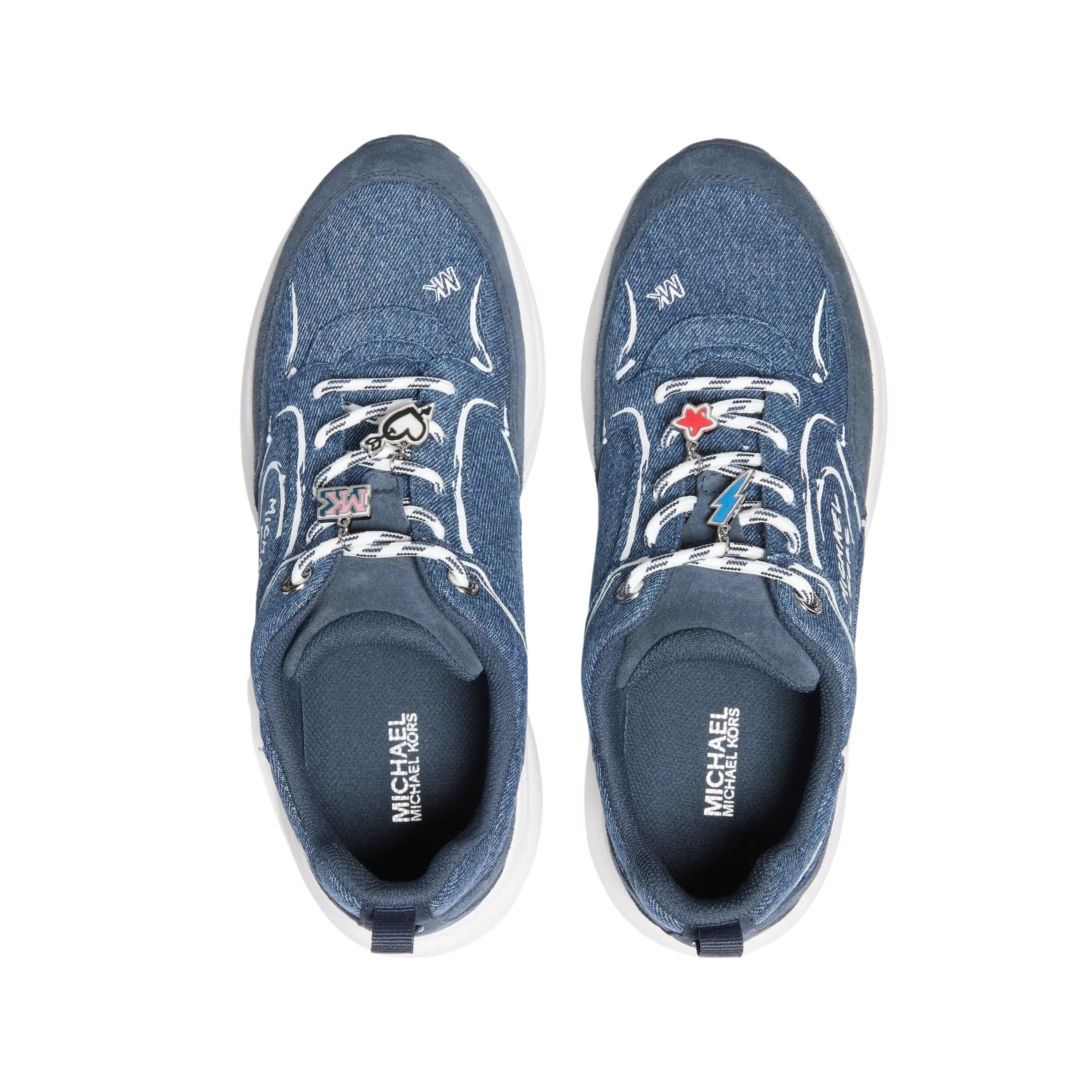 Michael Kors Women Jett Embellished Denim Trainer - Dk Vt Bluwsh