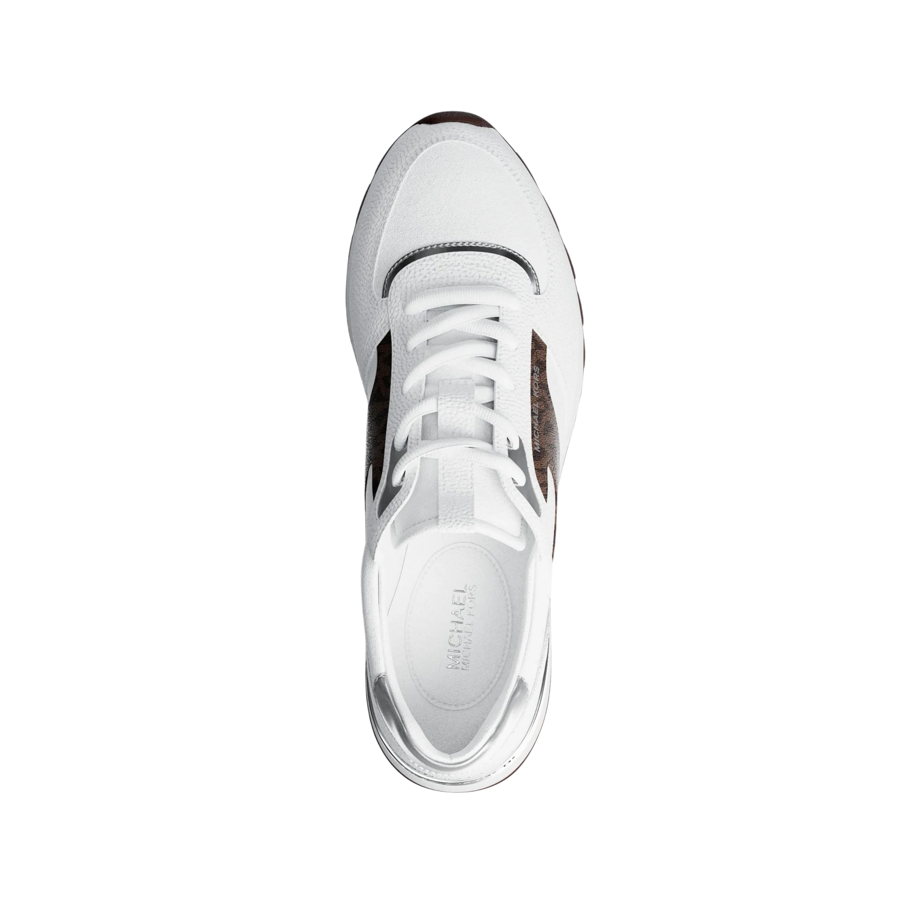 Michael Kors Women Remy Mixed Media Trainer - White Brown