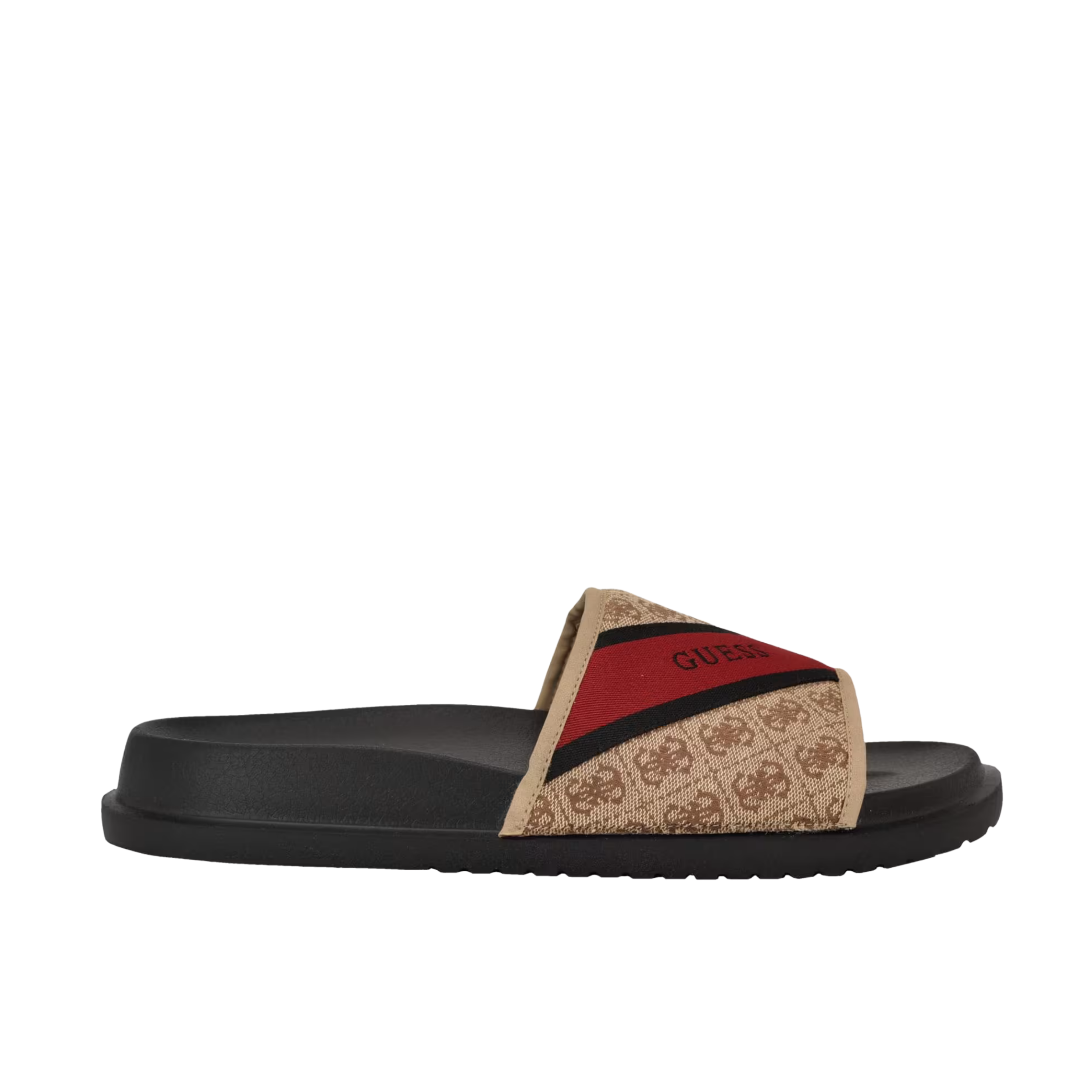 Guess Men Vellden Jacquard Quattro G Slides - Medium Natural 101