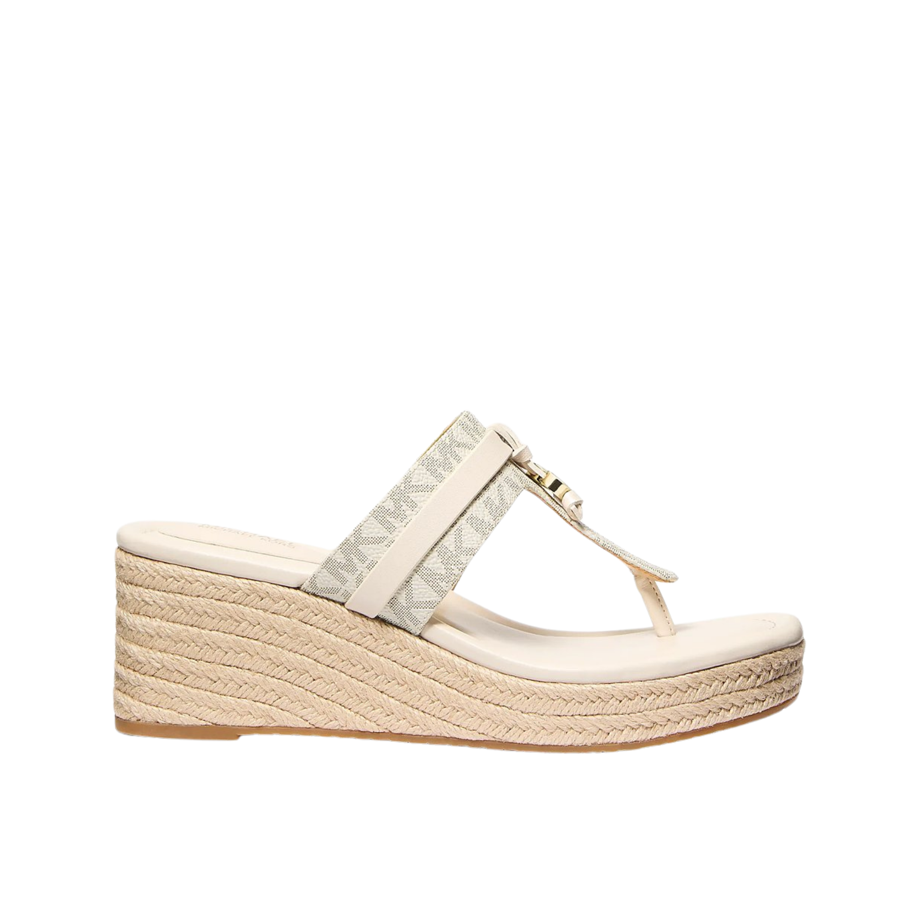 Michael Kors Women Zoe Signature Logo Wedge Sandal - Vanilla
