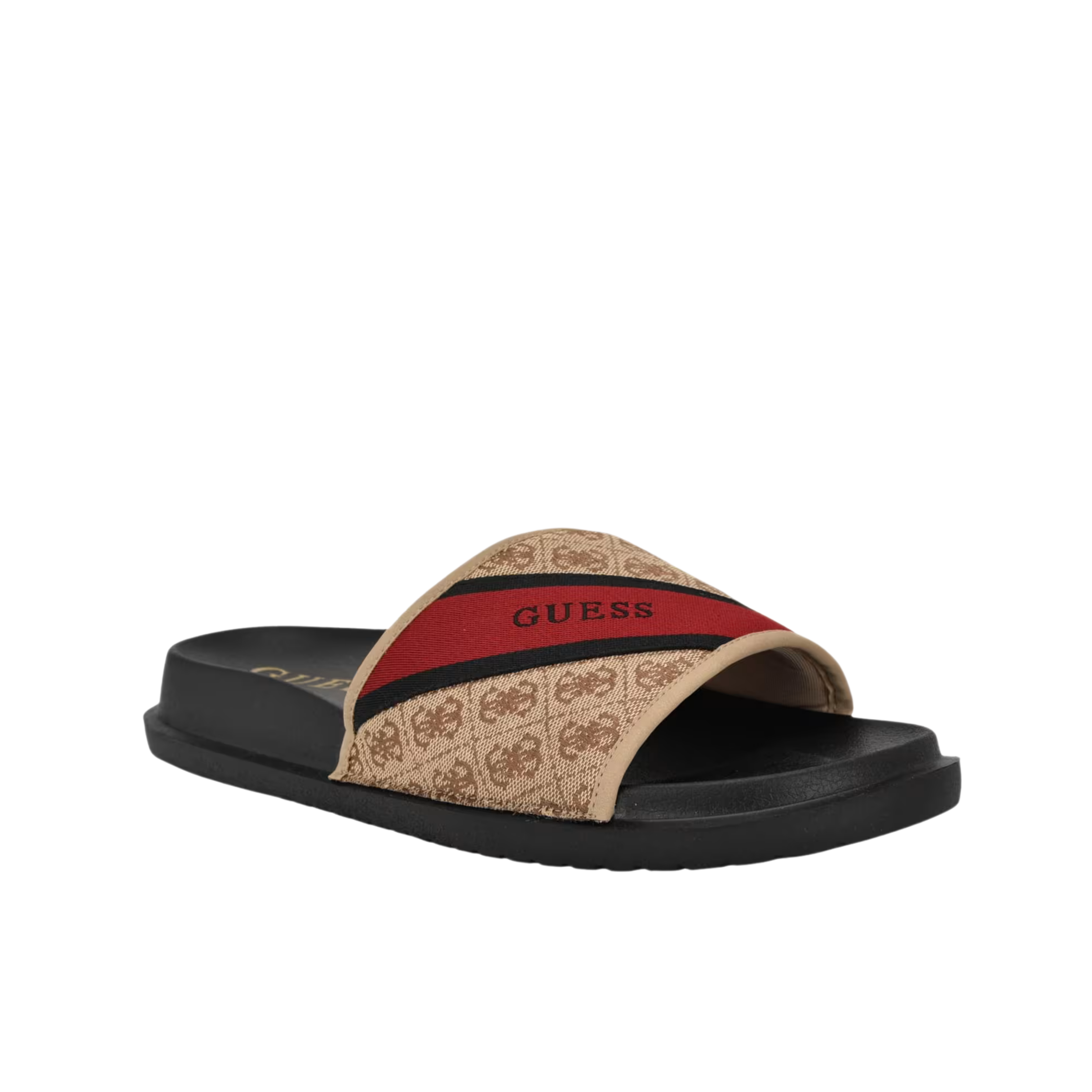 Guess Men Vellden Jacquard Quattro G Slides - Medium Natural 101