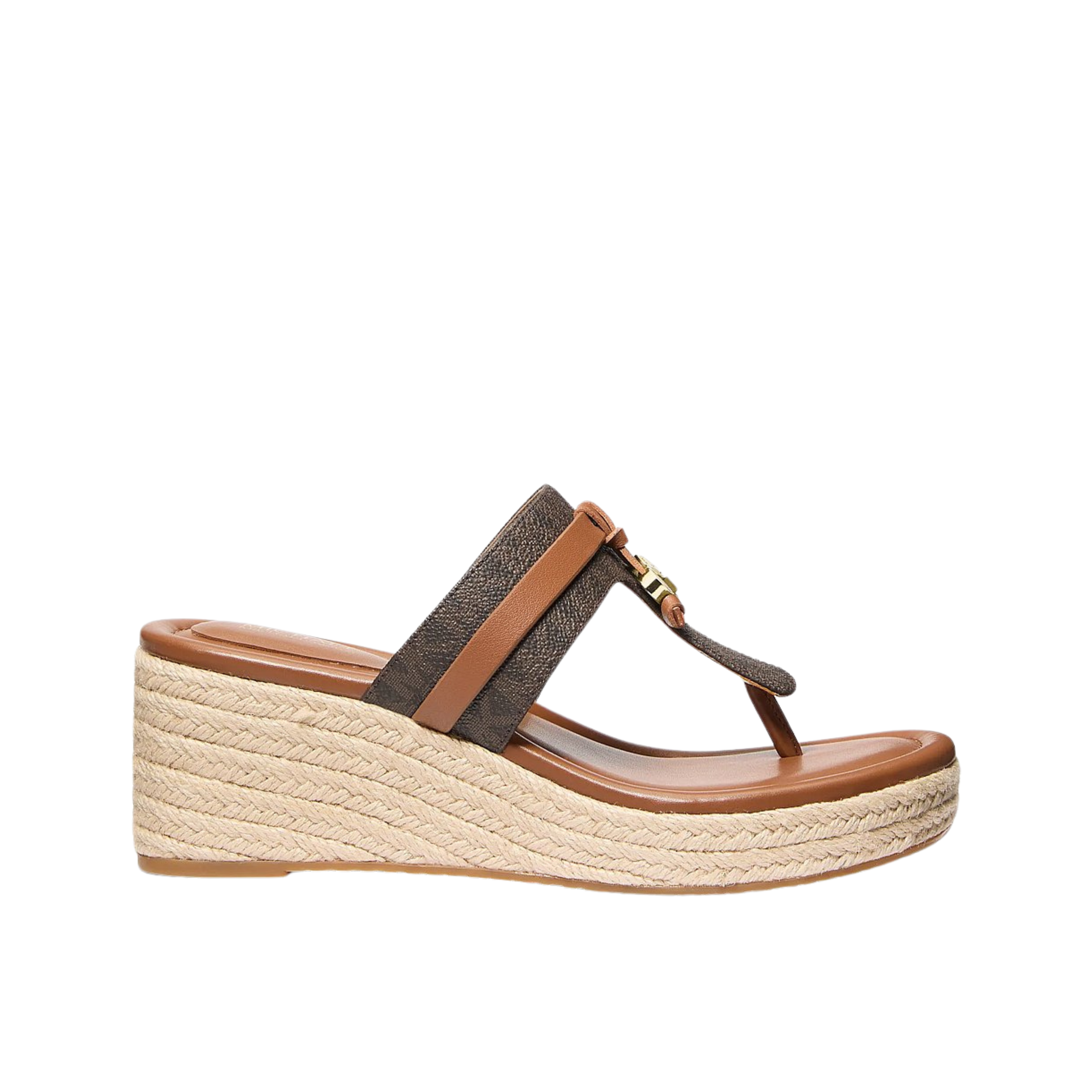 Michael Kors Women Zoe Signature Logo Wedge Sandal - Brown