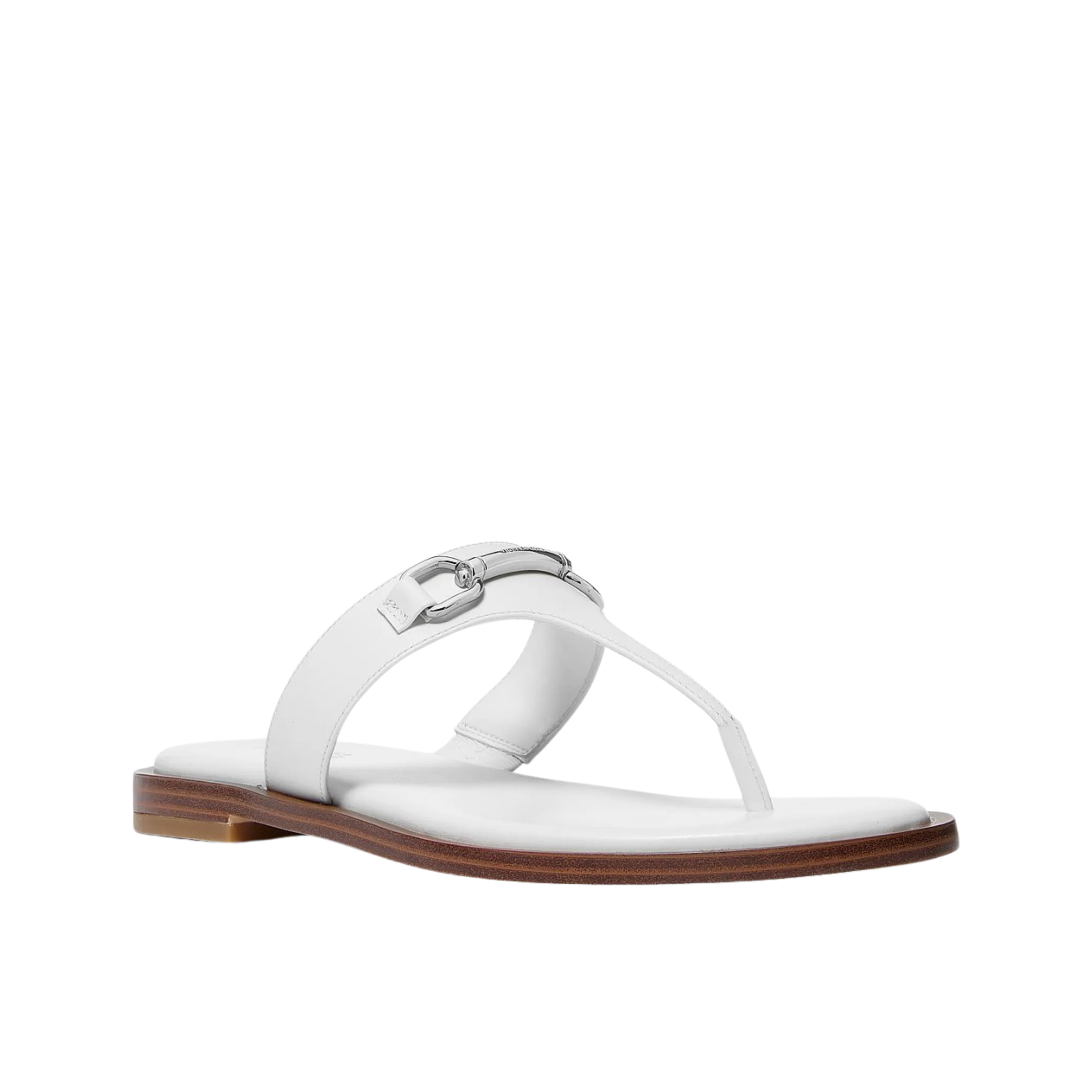 Michael Kors Women Carson Leather Sandal - Optic White