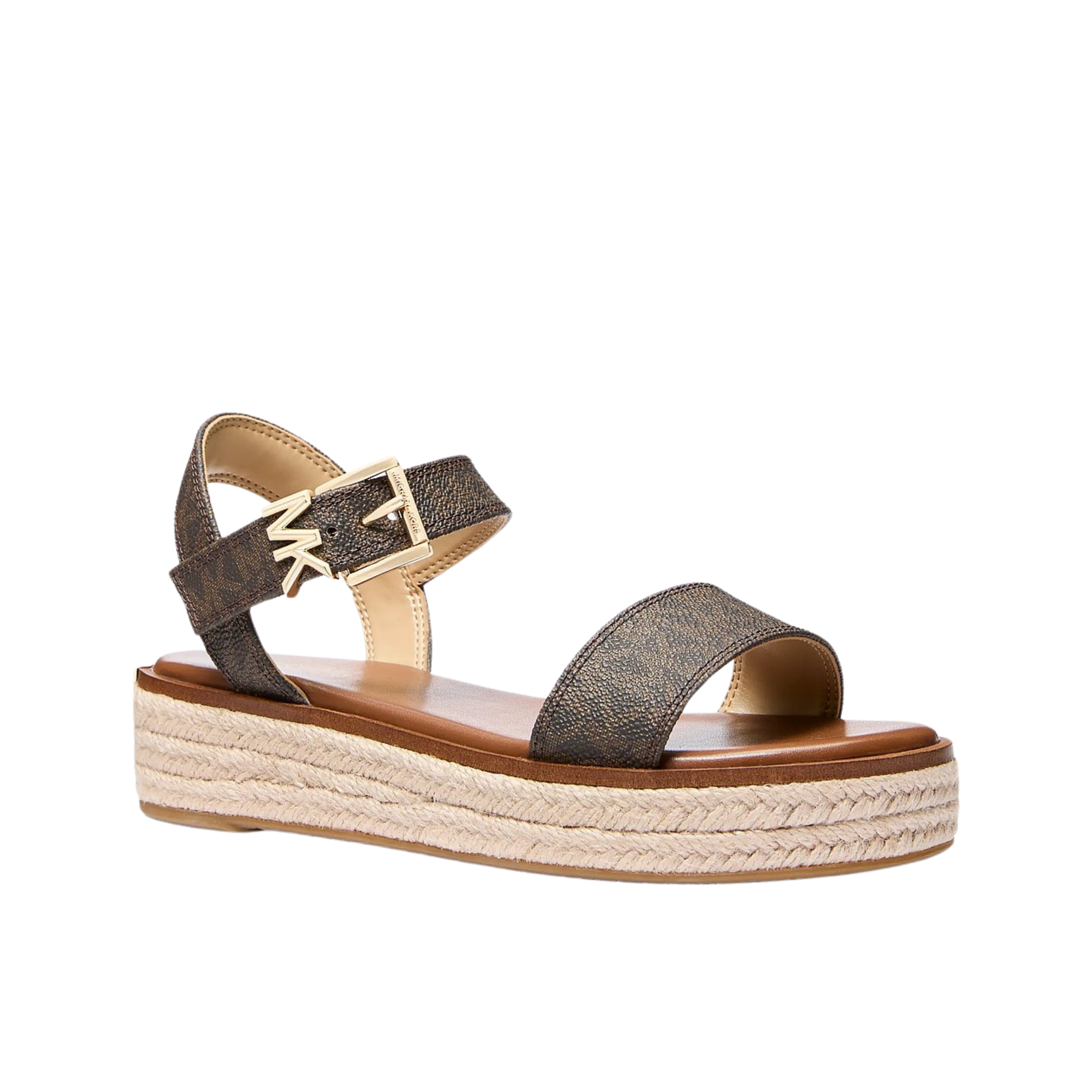 Michael Kors Women Richie Signature Logo Platform Espadrille Sandal - Brown