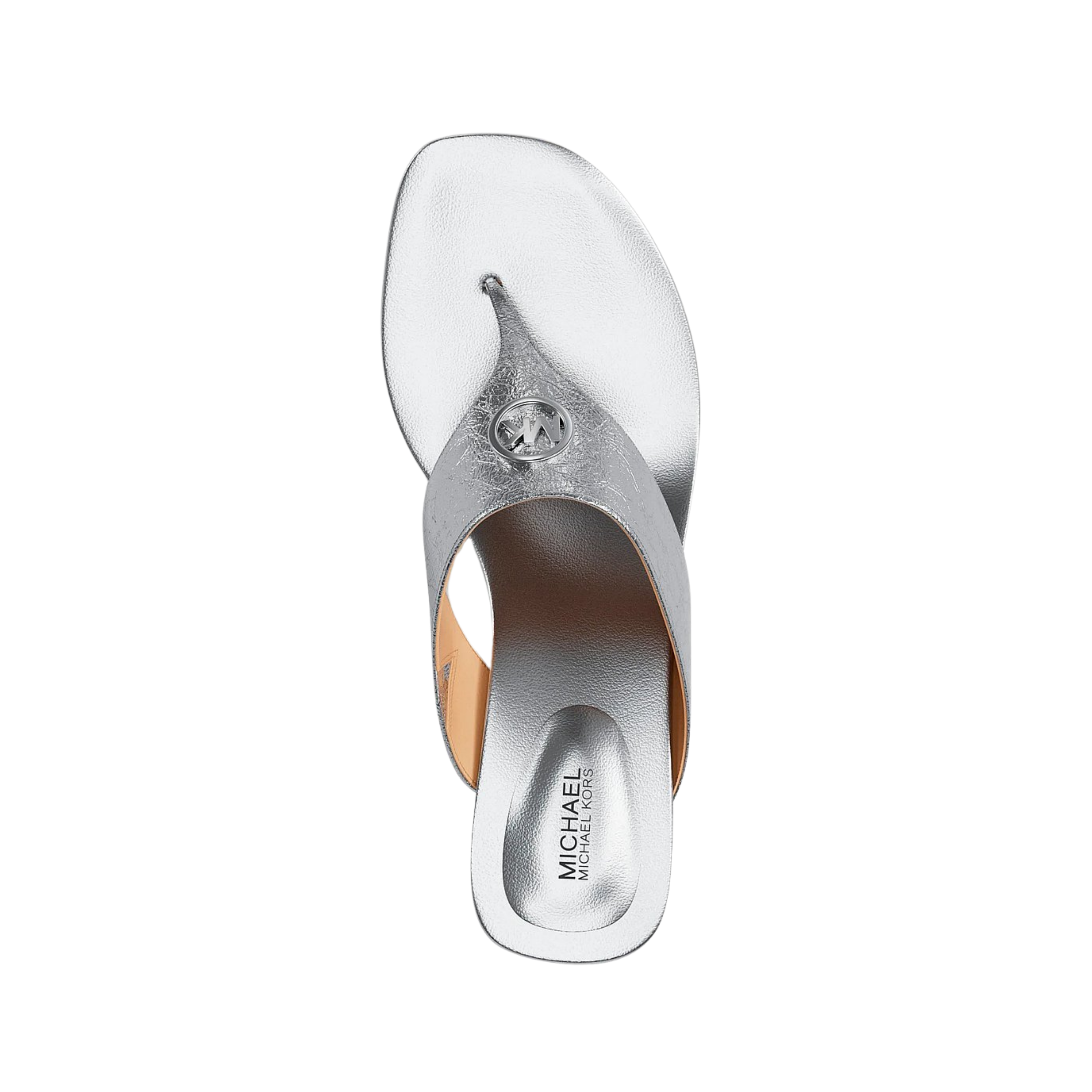 Michael Kors Women Anneka Metallic Thong Sandal - Silver