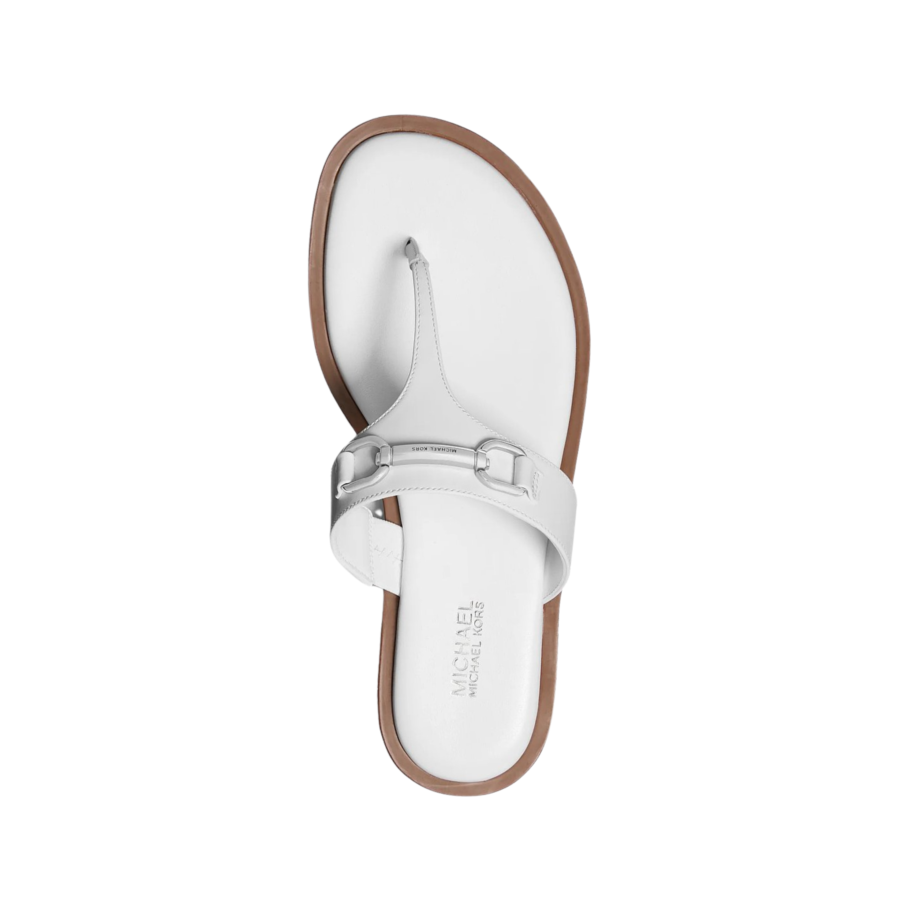 Michael Kors Women Carson Leather Sandal - Optic White