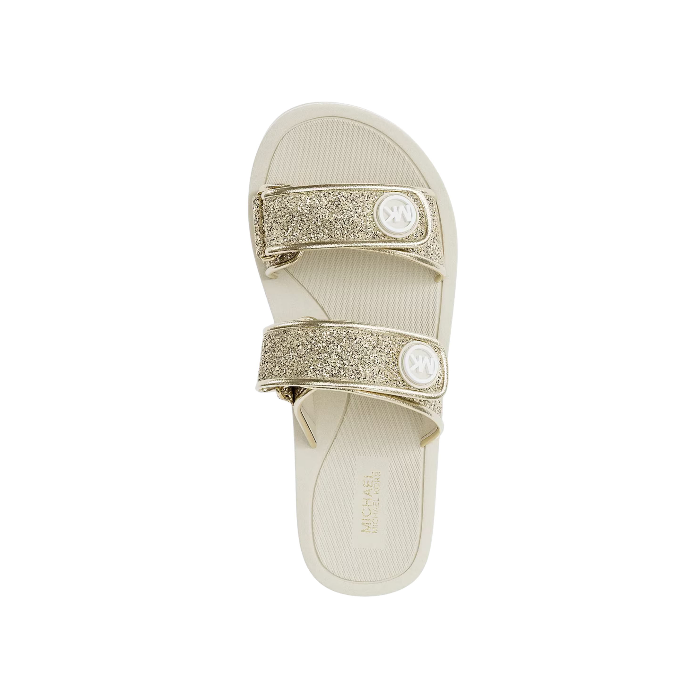 Michael Kors Women Foster Glitter Embellished Slide Sandal - Pale Gold