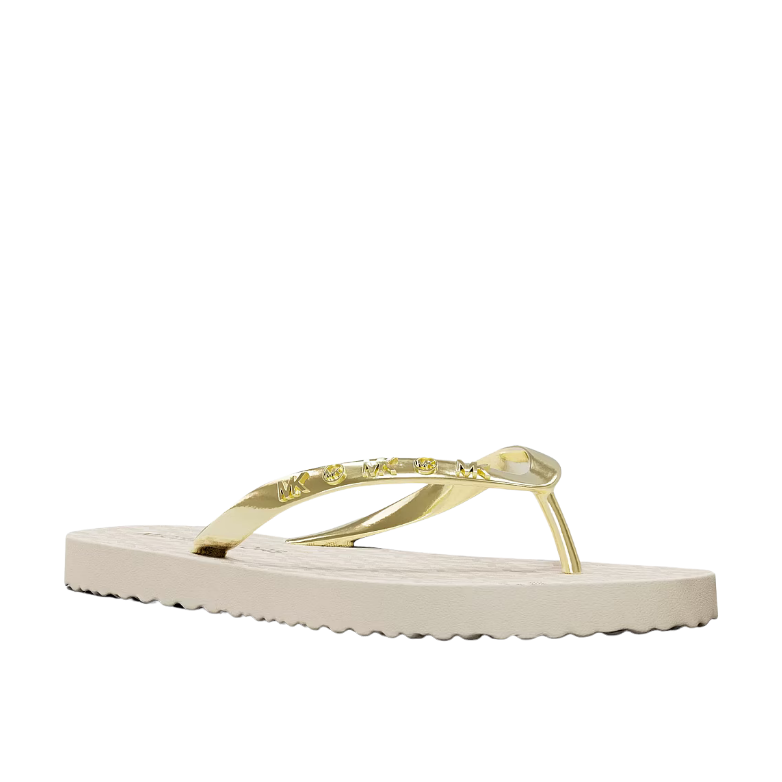 Michael Kors Women Signature Logo Flip Flops - Vanilla