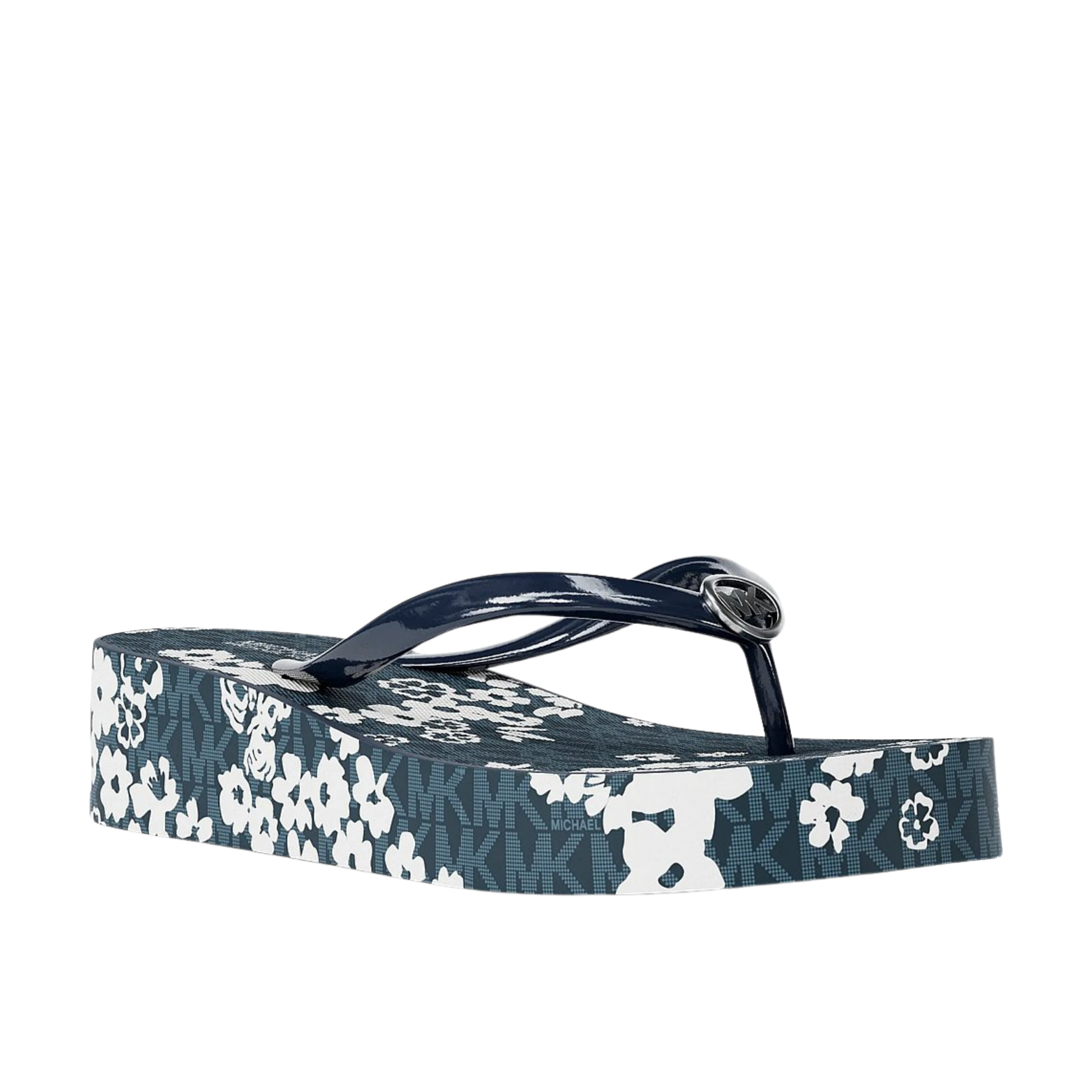 Michael Kors Women Bedford Printed Signature Logo Flip Flop - Navy