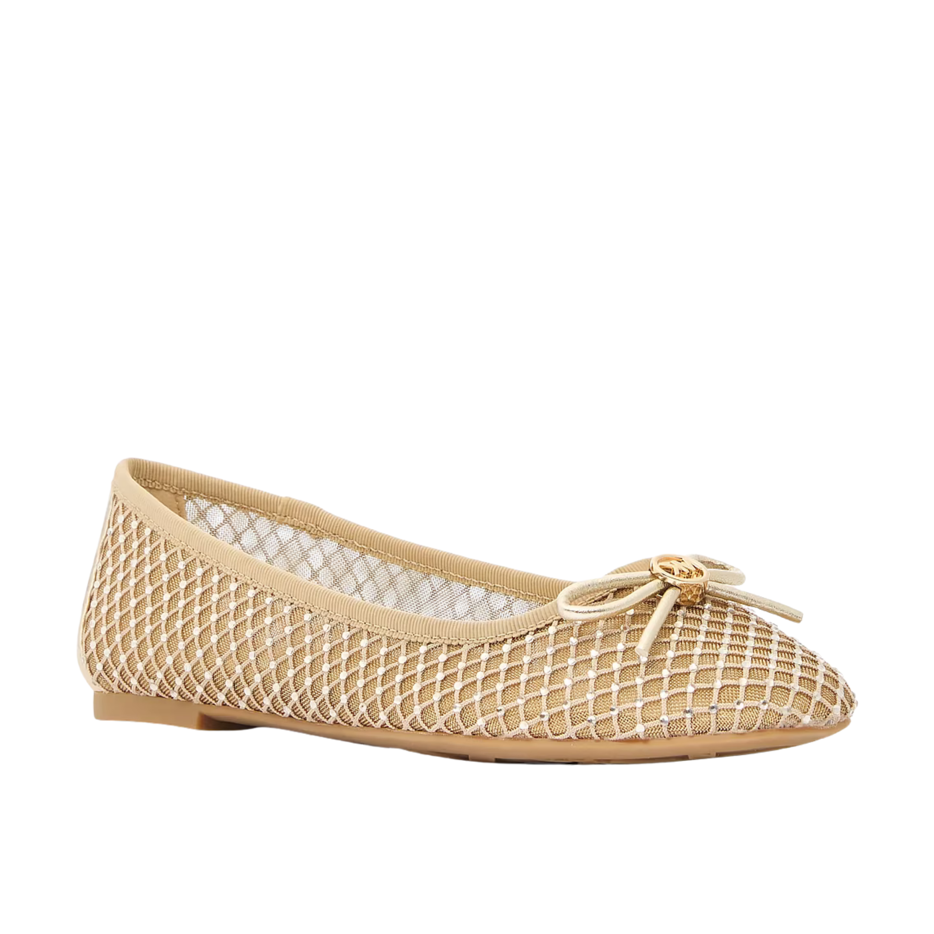 Michael Kors Women Savannah Embellished Mesh Ballet Flat - Pale Gold