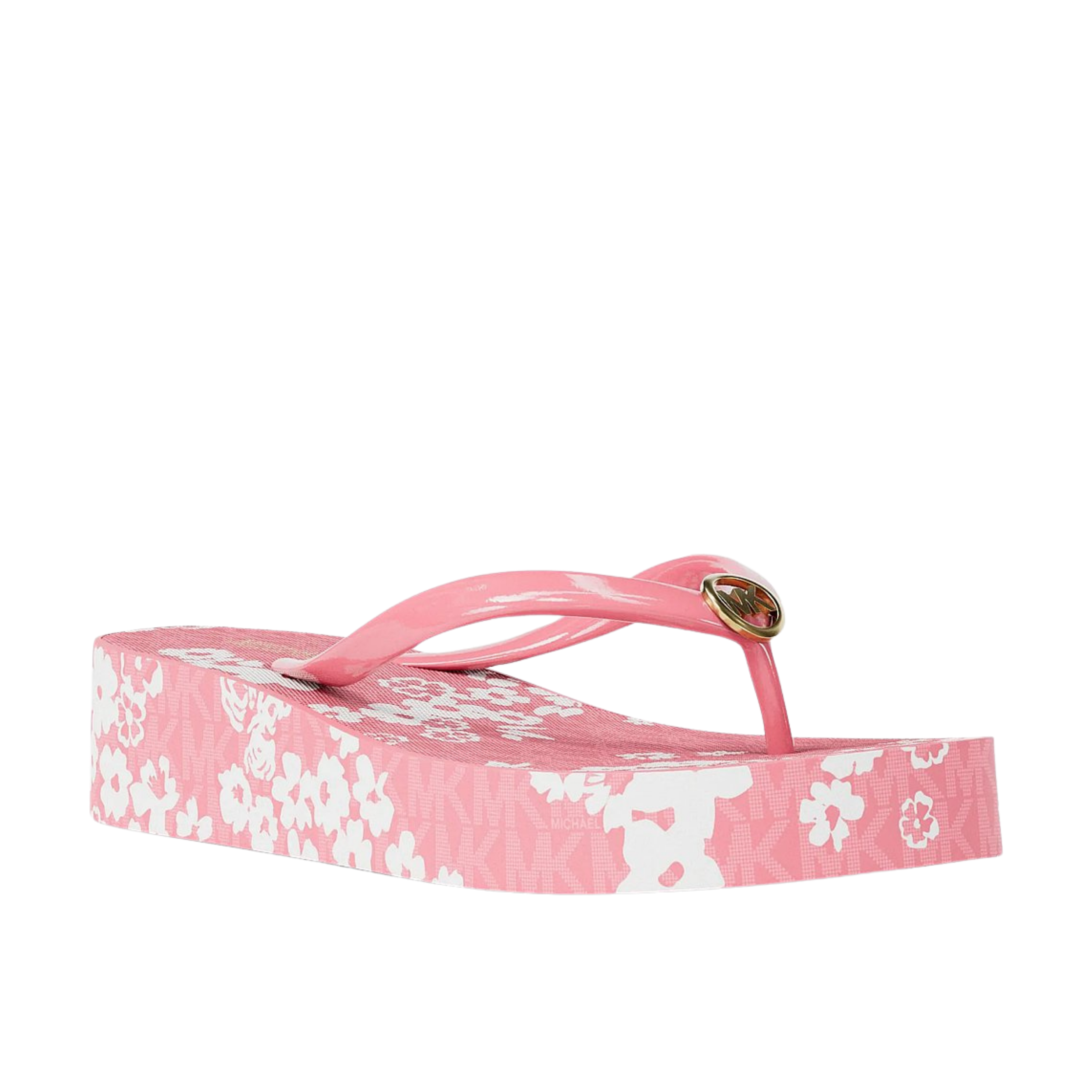 Michael Kors Women Bedford Printed Signature Logo Flip Flop - Carnation
