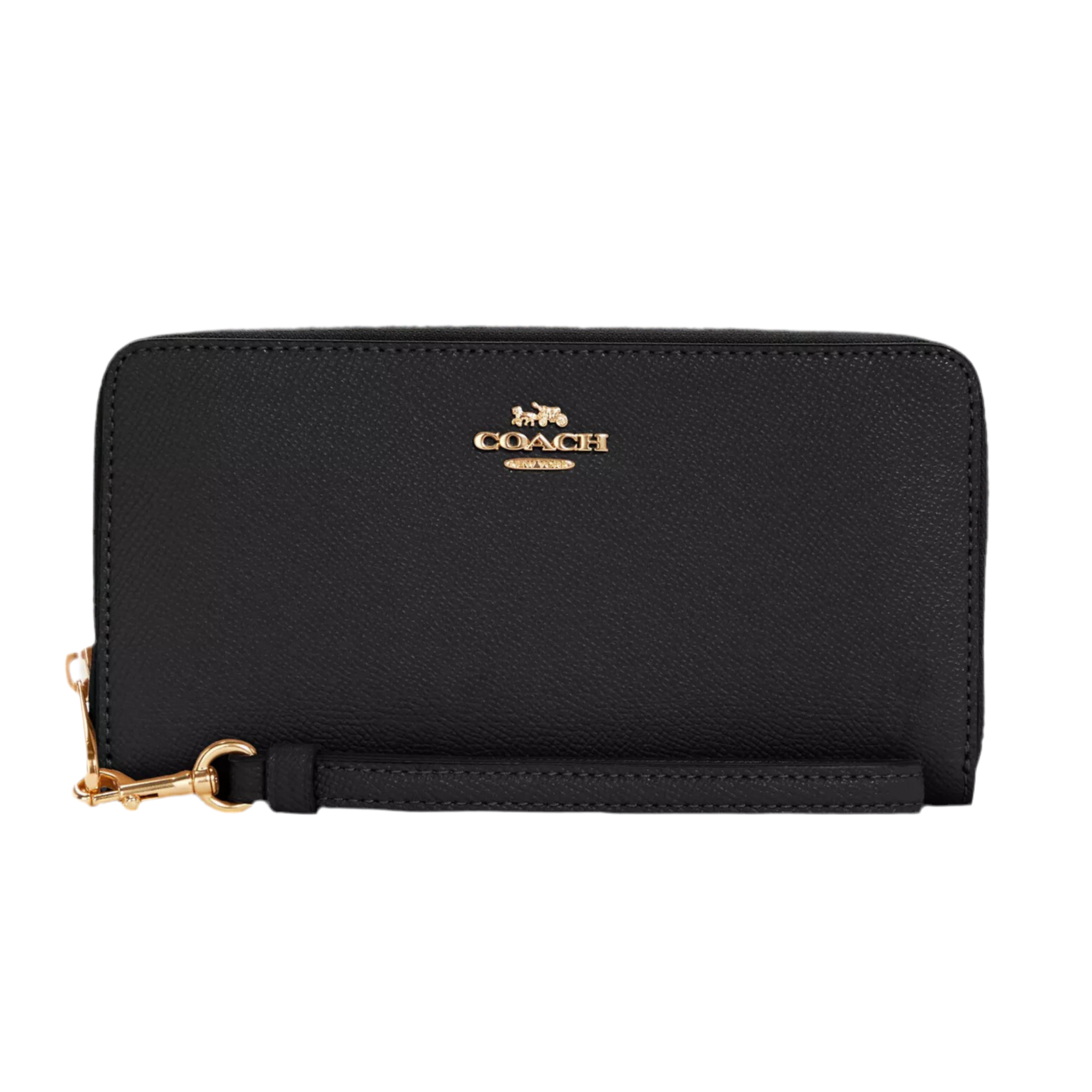Coach Women Long Zip Around Wallet - Gold Black