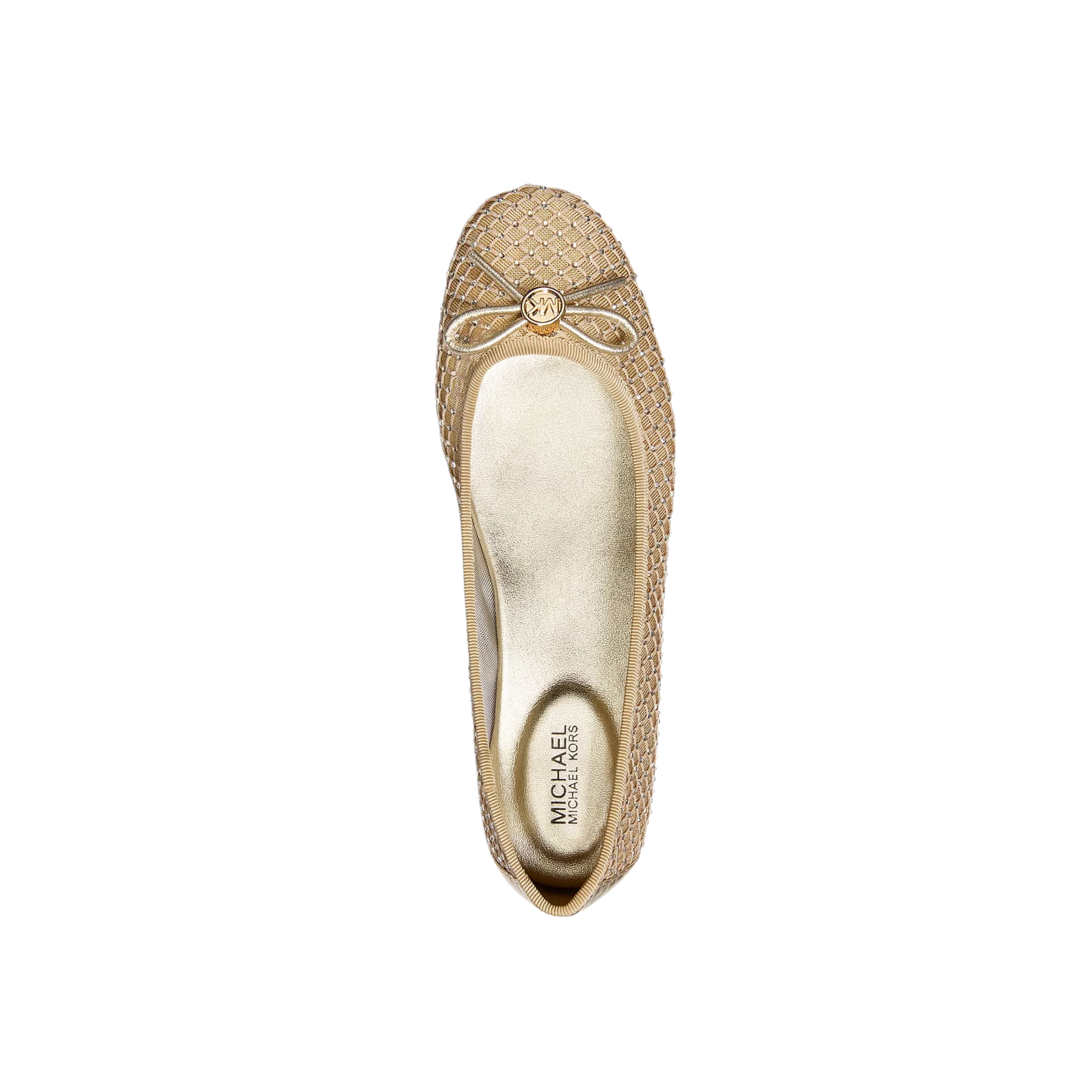Michael Kors Women Savannah Embellished Mesh Ballet Flat - Pale Gold