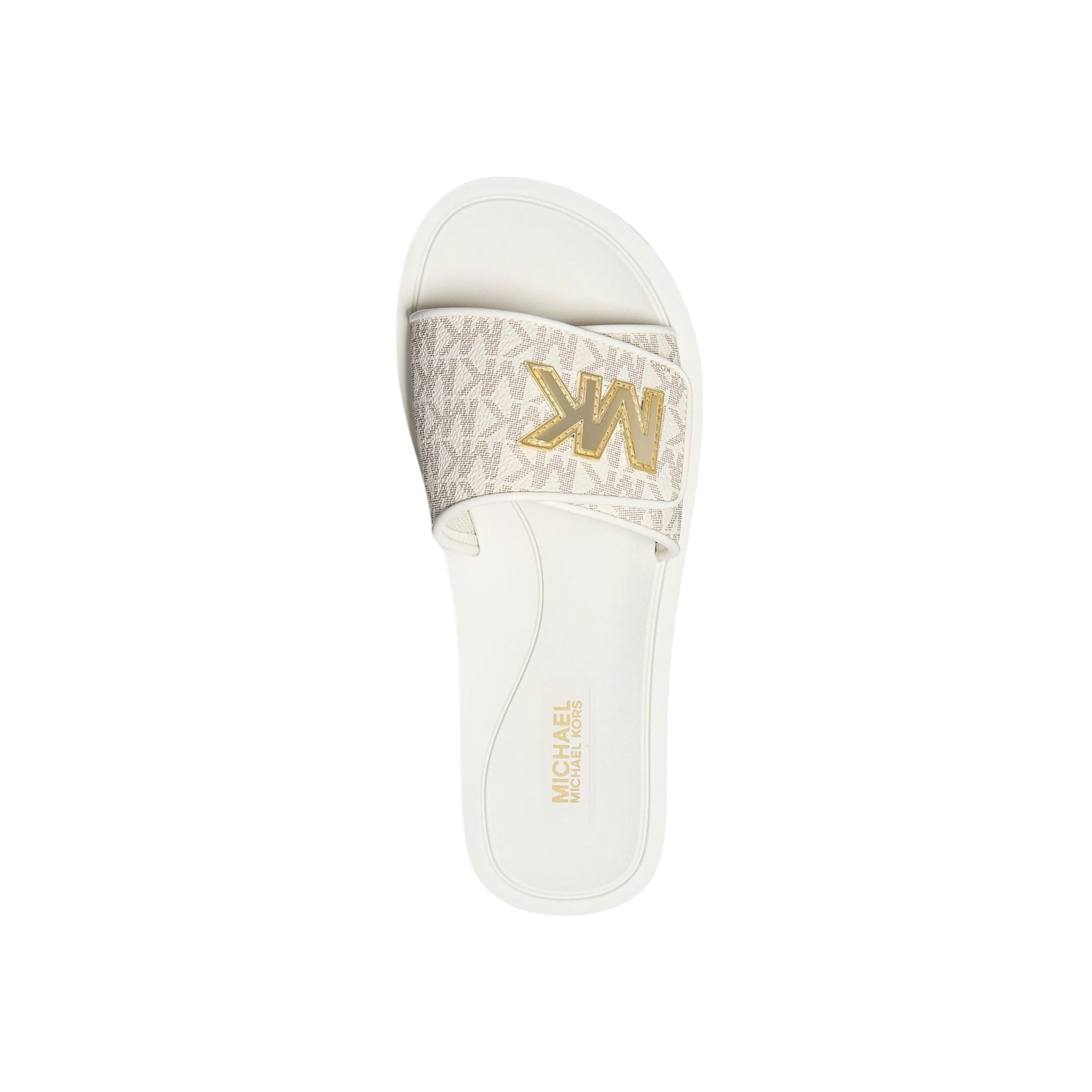 Michael Kors Women Palmer Signature Logo Slide Sandal - Vanilla