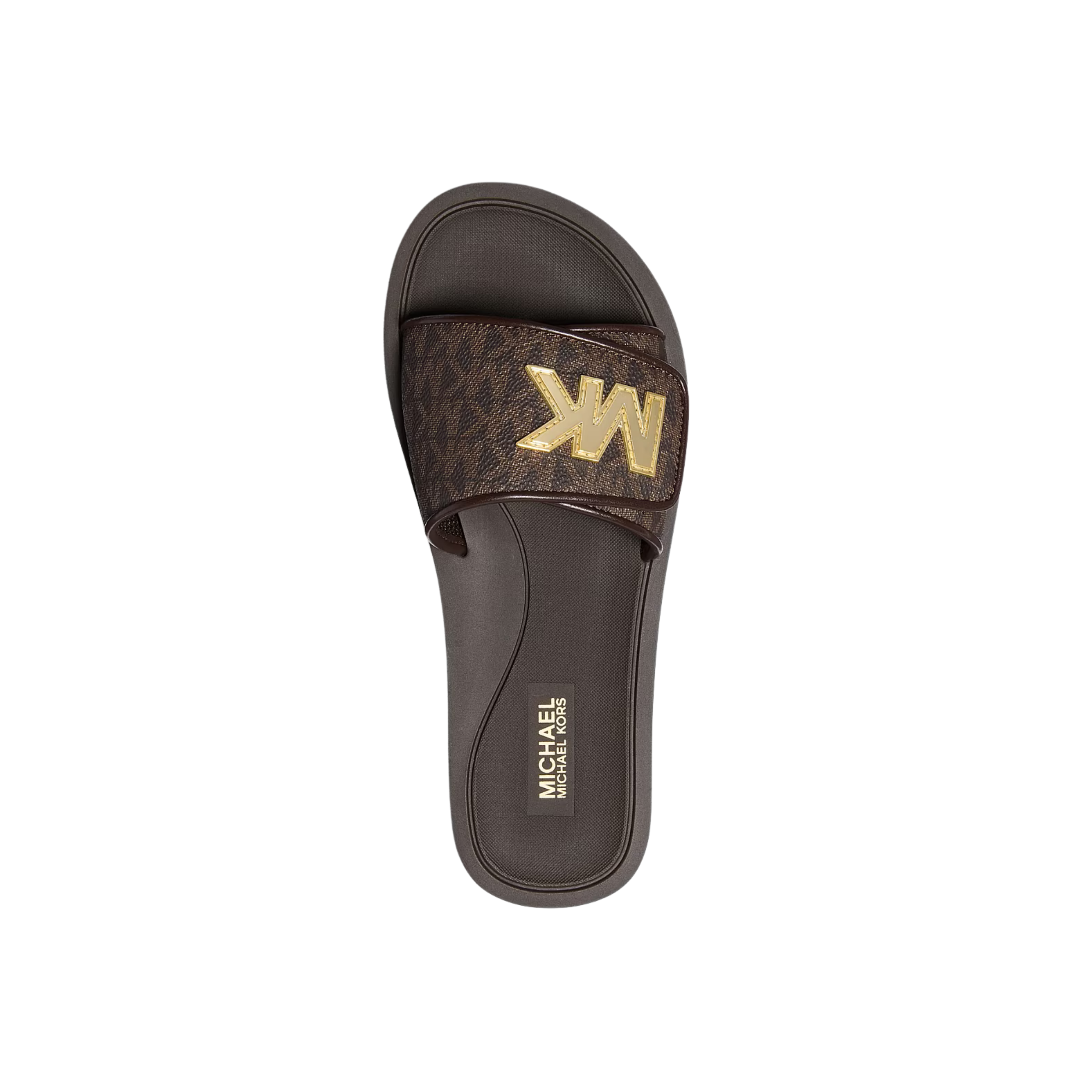 Michael Kors Women Palmer Signature Logo Slide Sandal - Brown