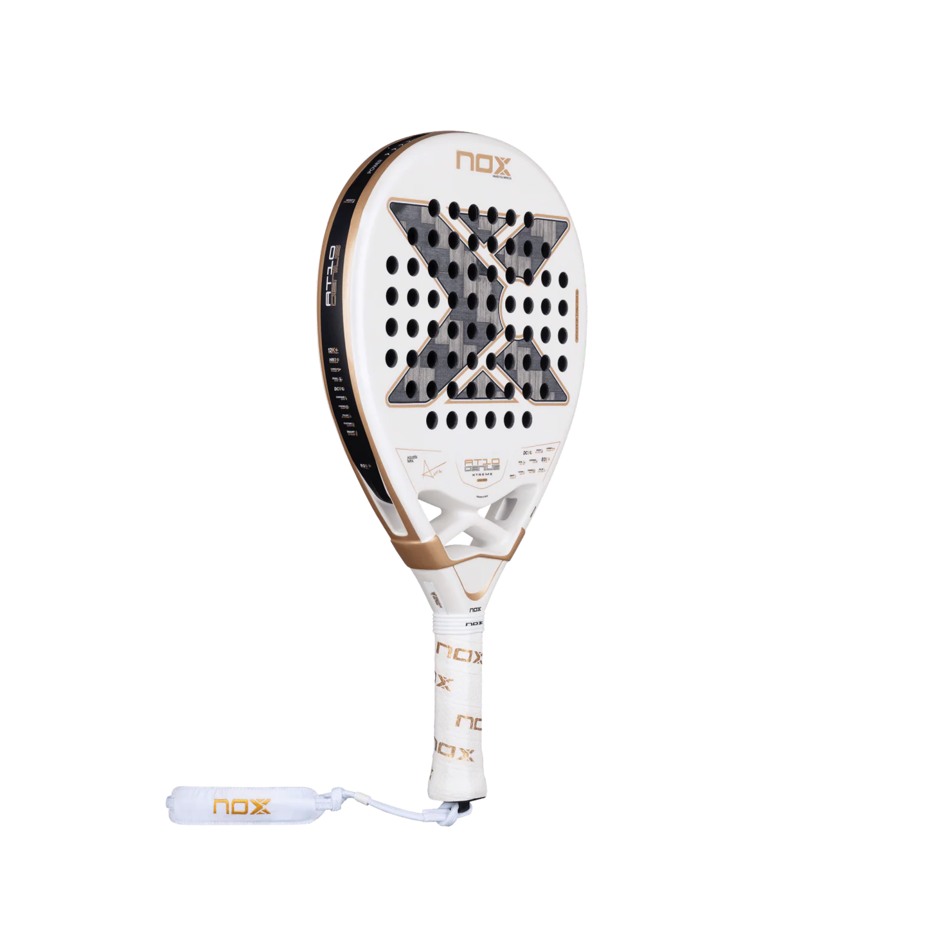 Nox AT10 Luxury Genius 12K Alum Xtrem 2026 Padel Racket - White Gold