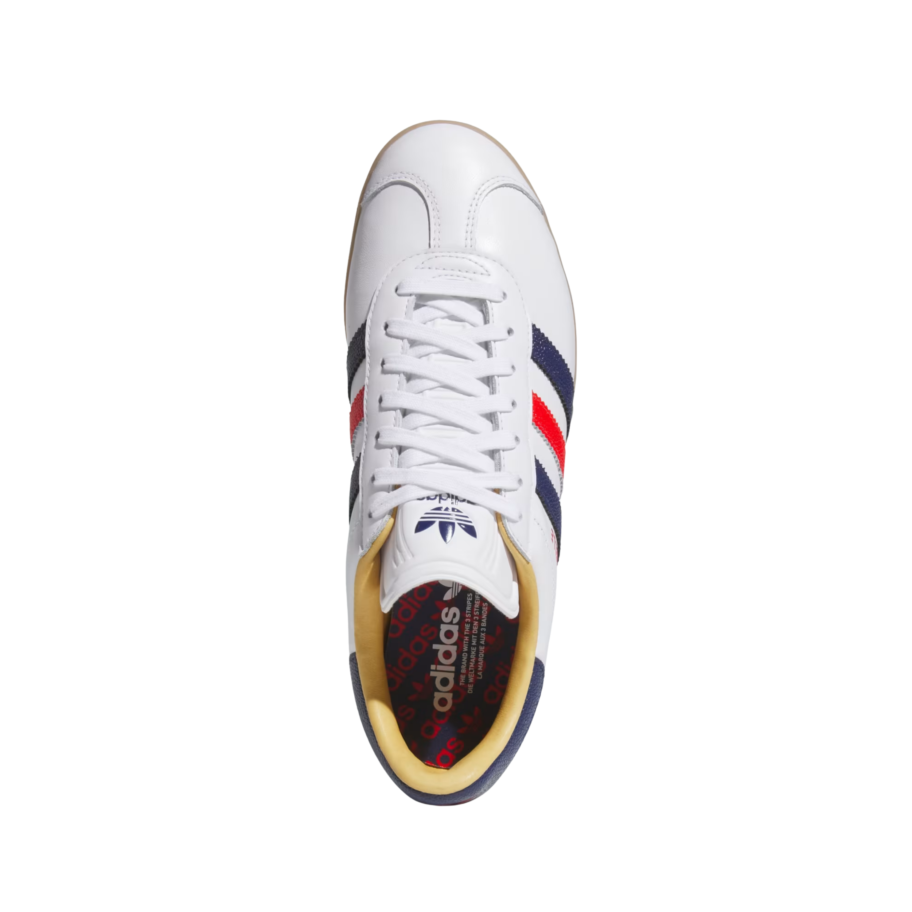Adidas Men Gazelle Leather Spikeless Golf - Cloud White Dark Blue Red