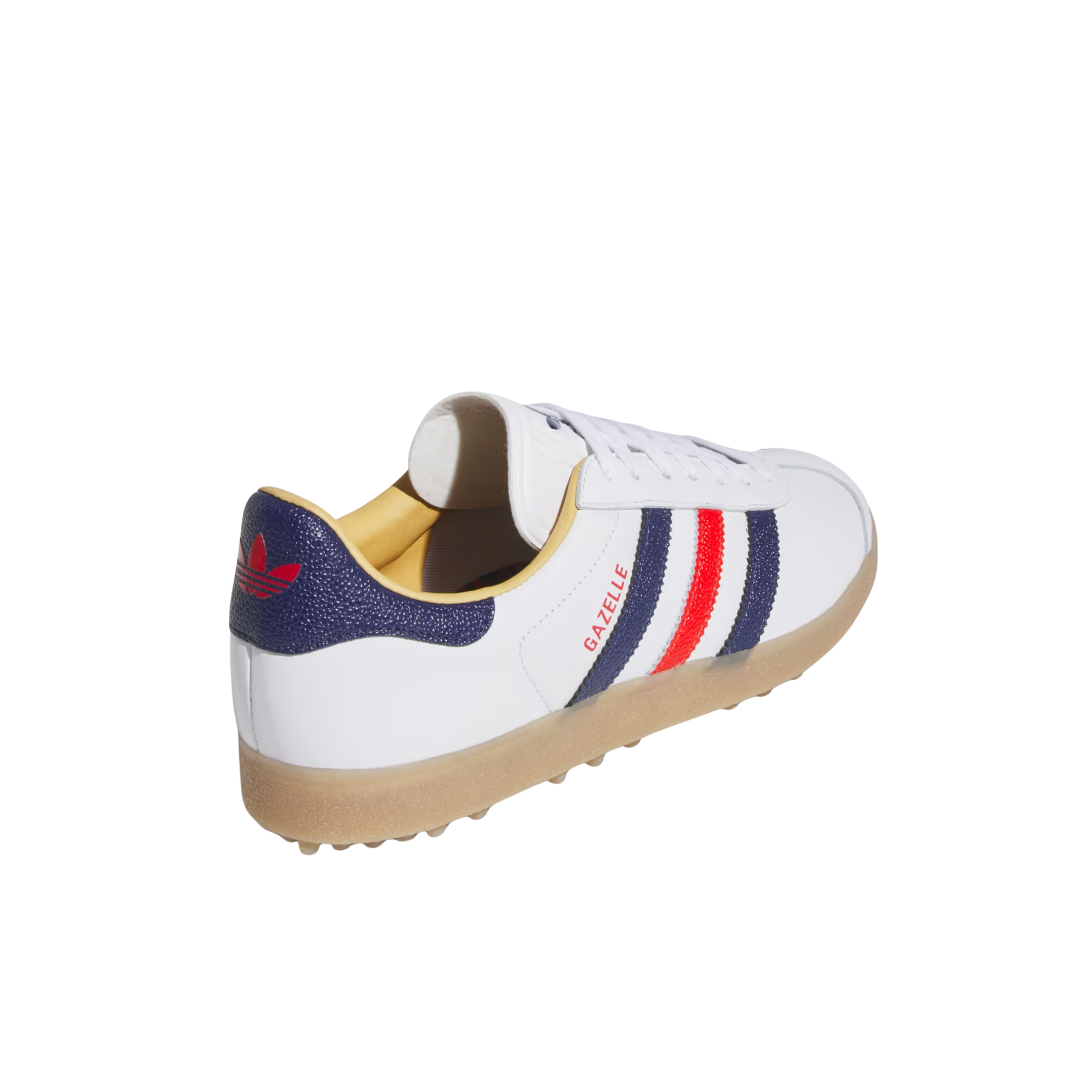 Adidas Men Gazelle Leather Spikeless Golf - Cloud White Dark Blue Red