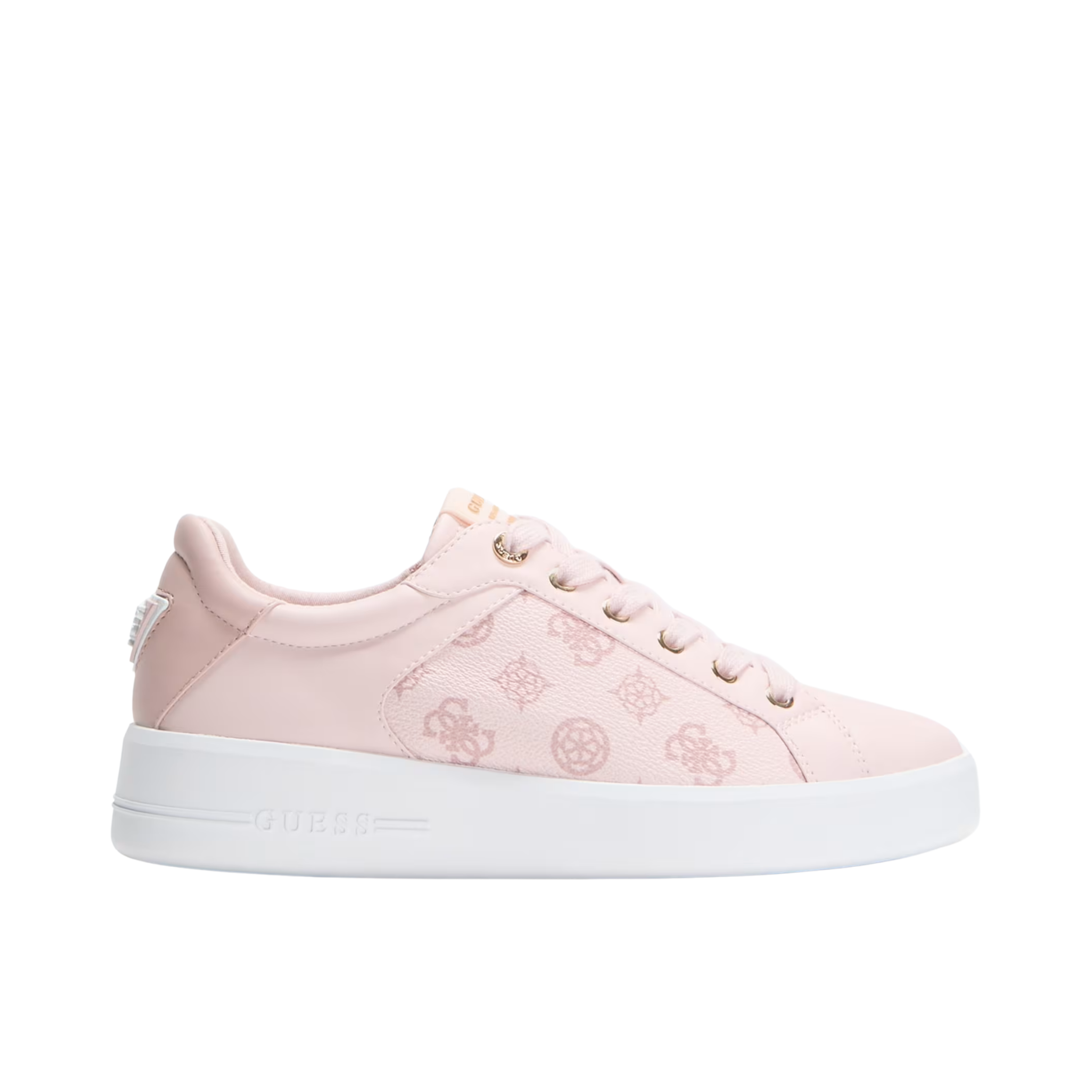 Guess Women Ronii Debossed Peony Low Top Sneakers - Medium Pink